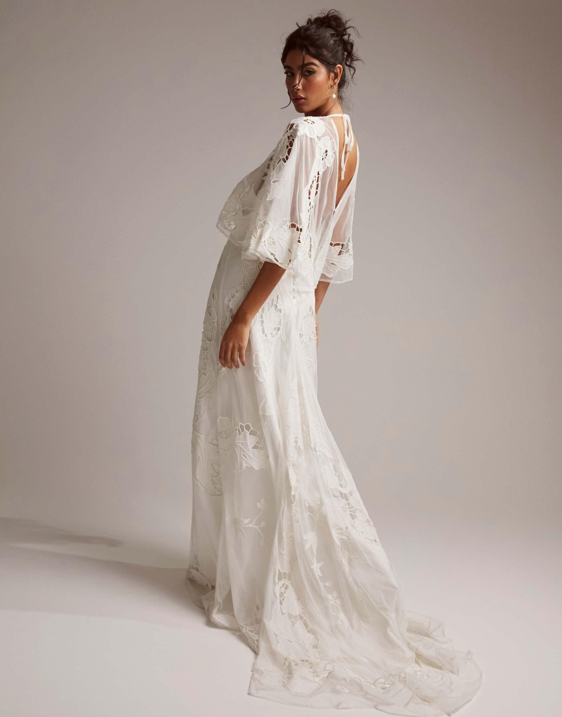 open lace back dress Rent Asos Edition Floral Embroidered Organza Midi Dress In Steel Blue