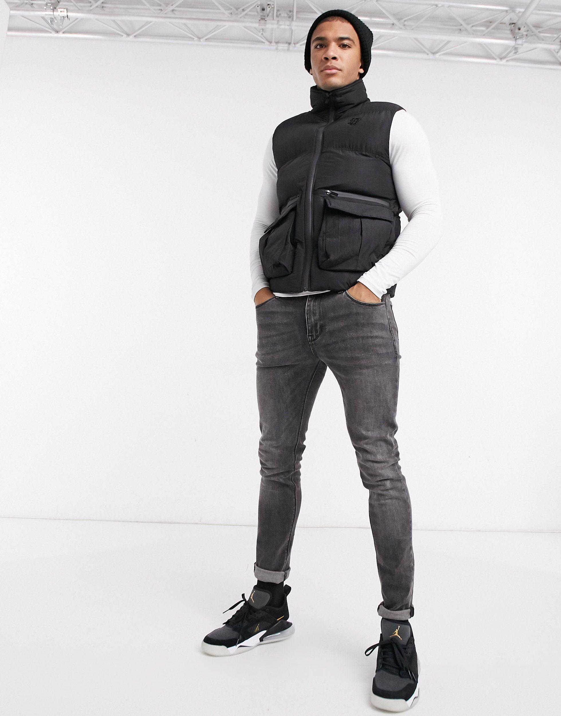 Chaleco acolchado negro SIKSILK de hombre de color Negro | Lyst
