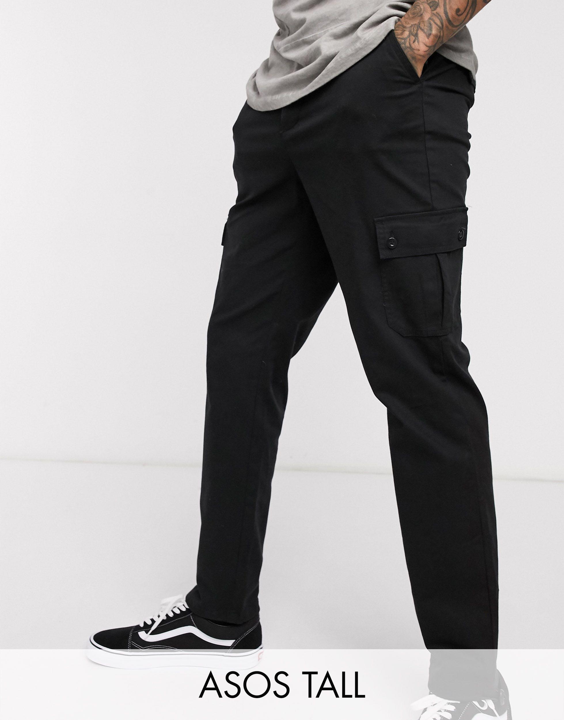 asos black cargo trousers