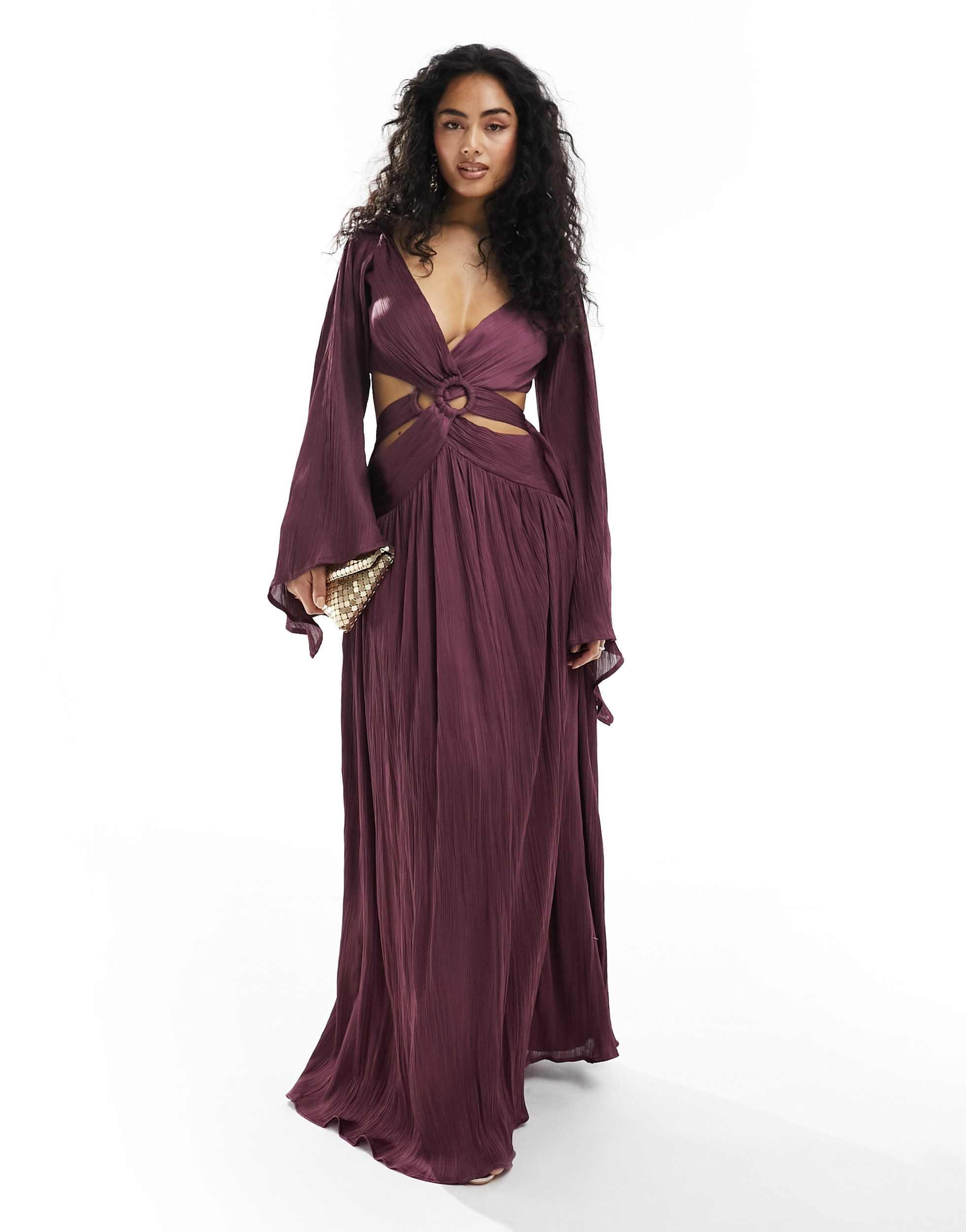 chinese dress ladies ASOS Purple Cotton Maxi Dress UK 18 main image 0