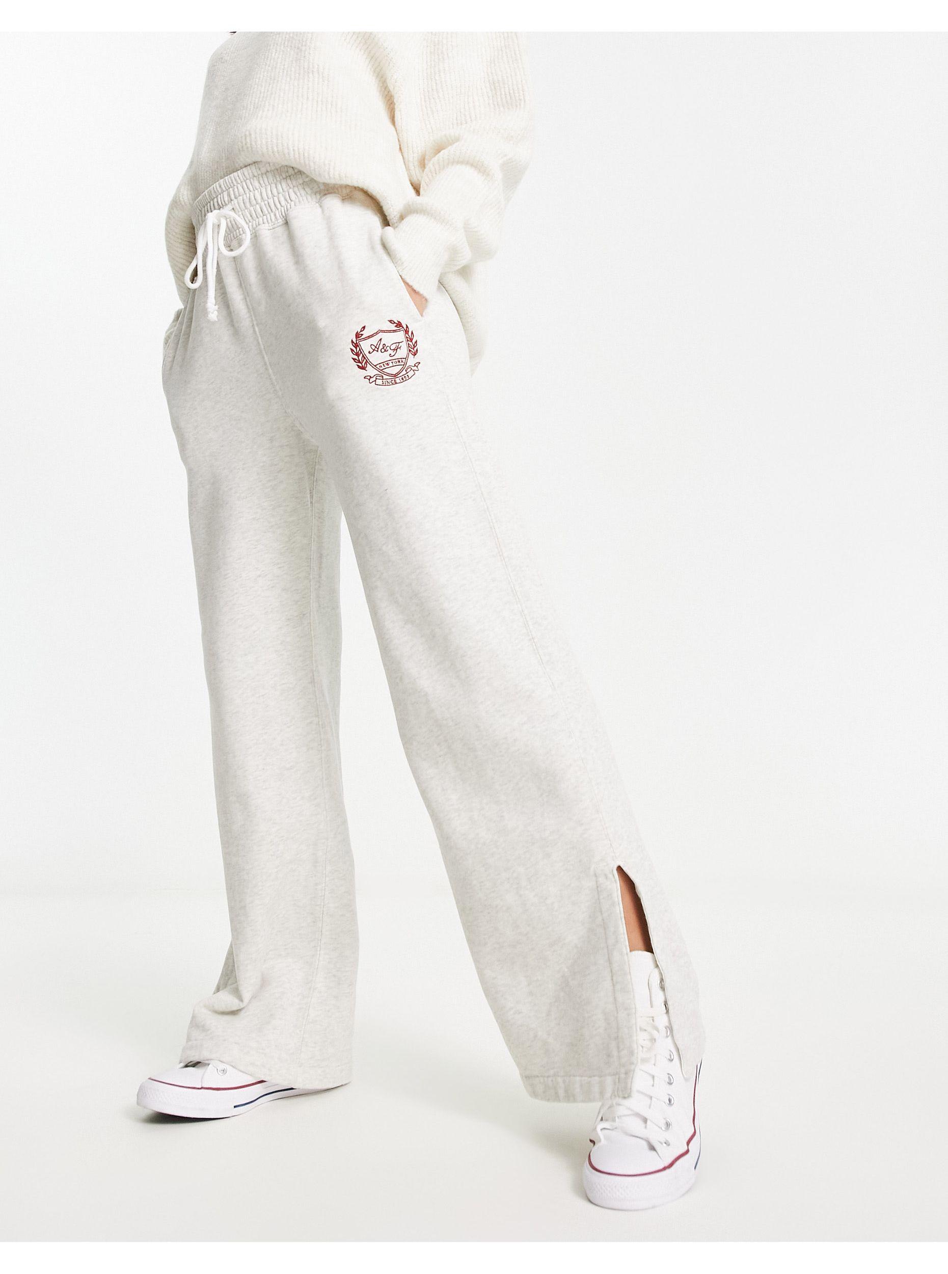 Pantaloni a fondo ampio grigi elasticizzati di Abercrombie & Fitch in  Bianco | Lyst