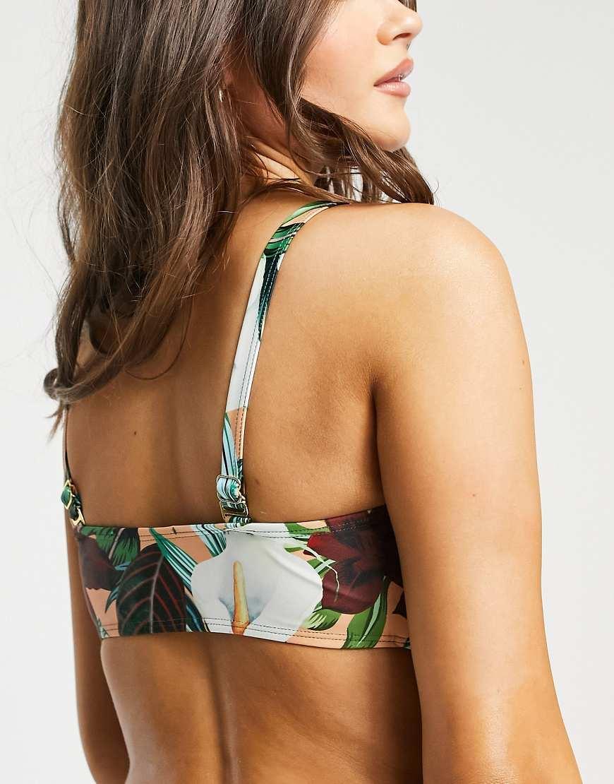 Missguided Fuller Bust Bandeau Bikini Top in Green Lyst UK