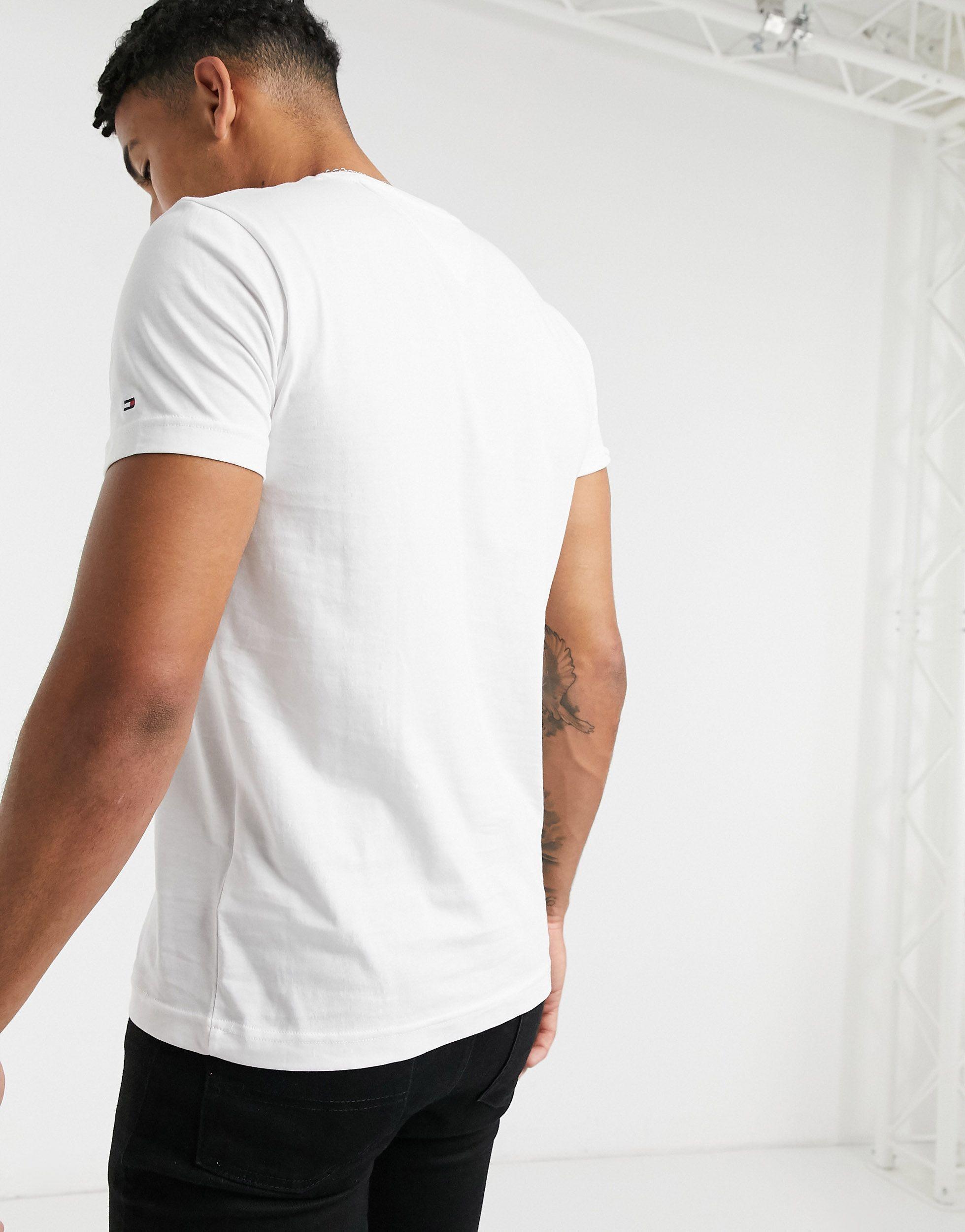 Tommy Hilfiger Cotton Corp Flag Logo T-shirt White for Men Lyst