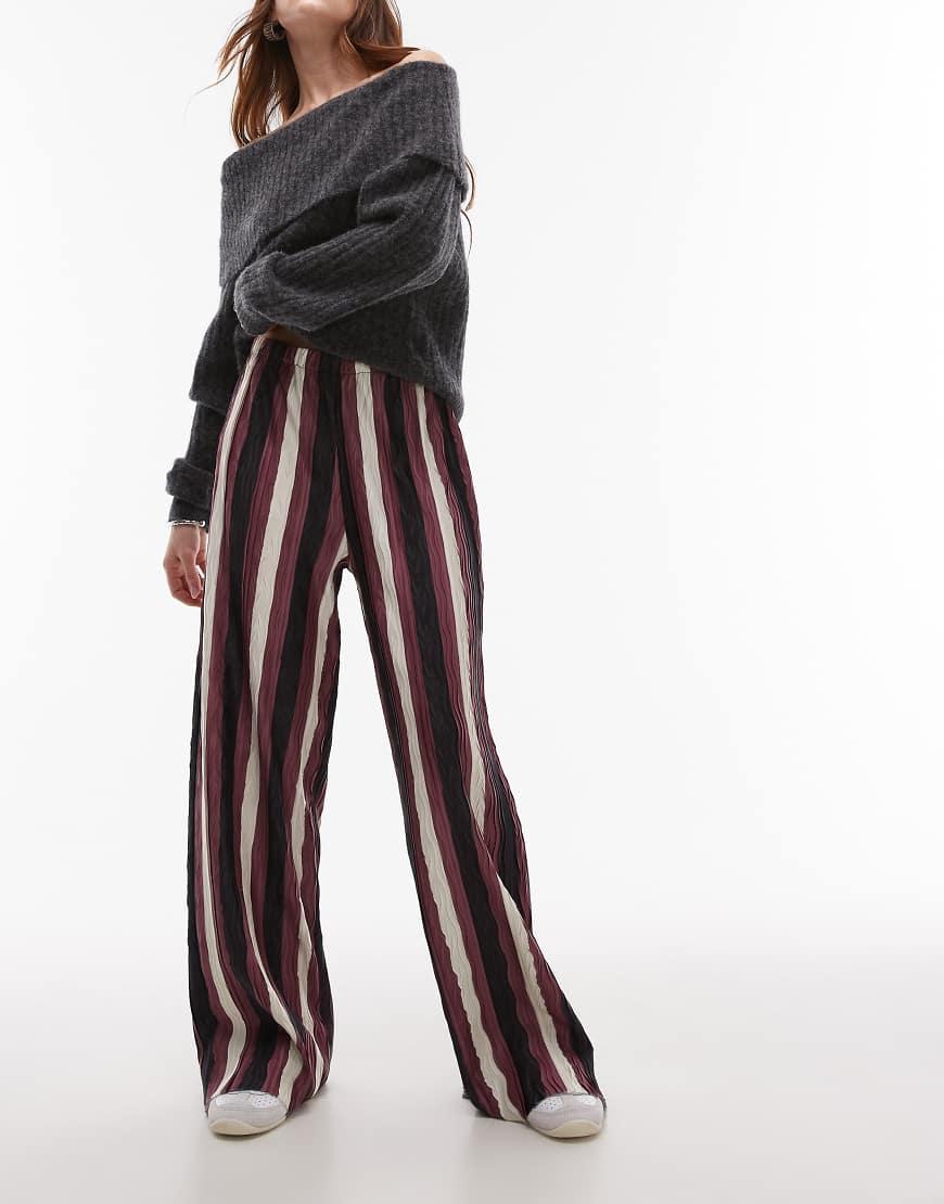Stripe Trousers Topshop Wide Leg Trousers TOPSHOP Stripe Plisse