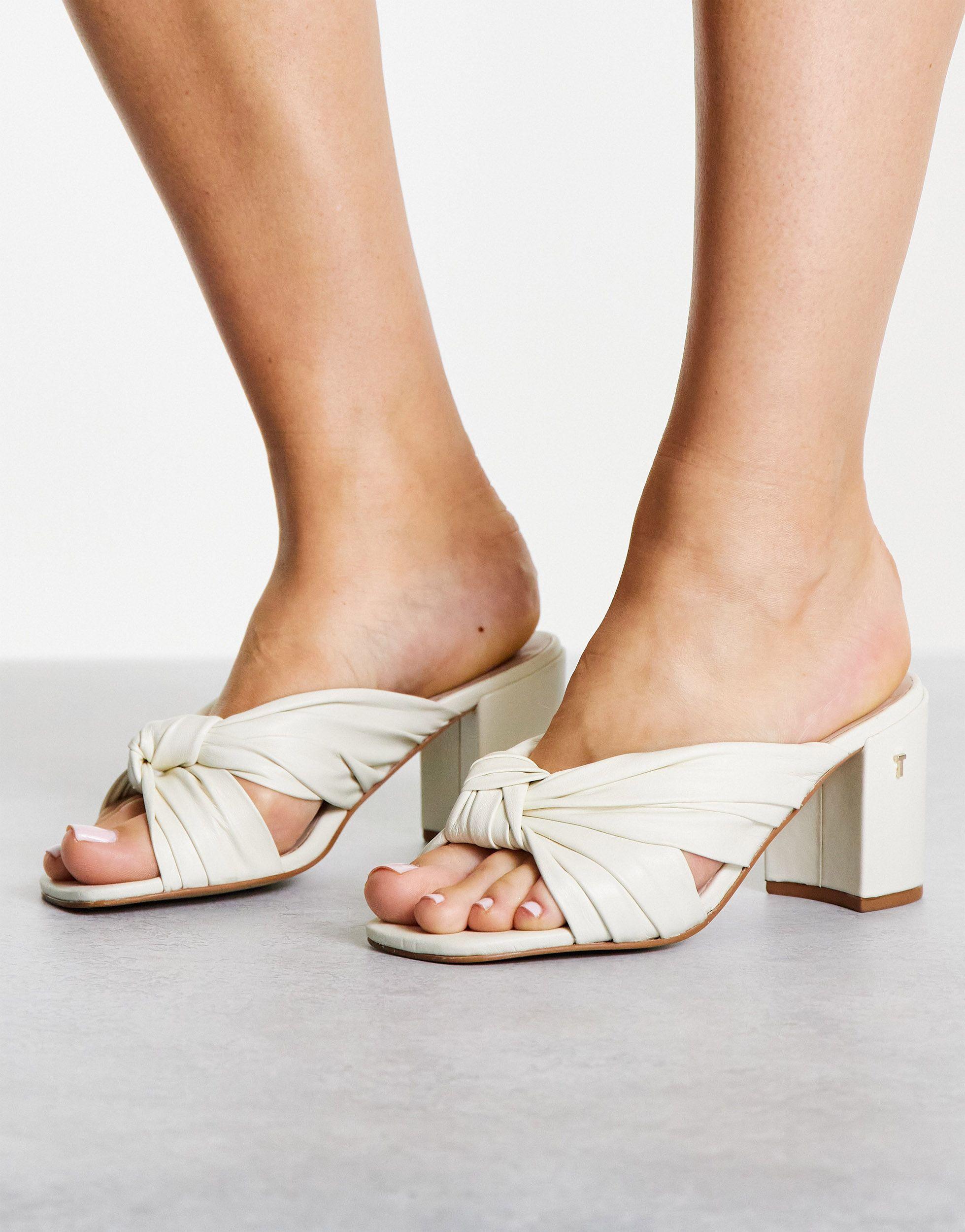 Ted Baker Pyford - Sandalen Met Hoge Hak En Geknoopt Bandje in het Wit |  Lyst NL