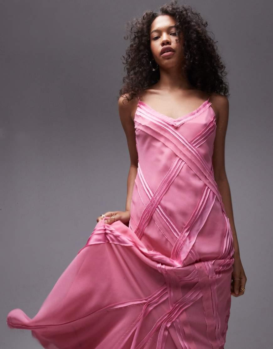 topshop pink organza dress Topshop + Pink Check Organza Shirt Dress