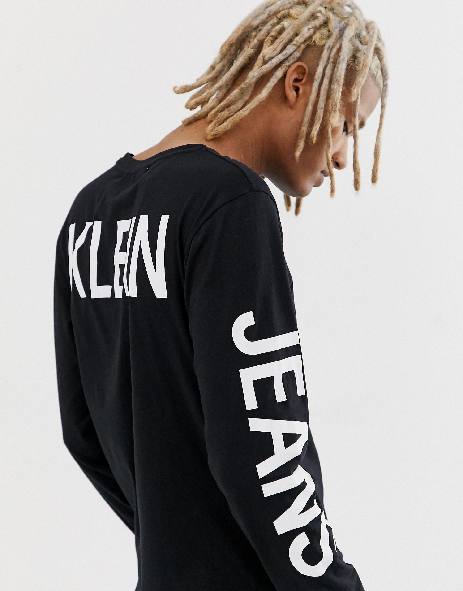 Calvin Klein Organic Cotton Long-sleeve T-shirt in Black for Men | Lyst