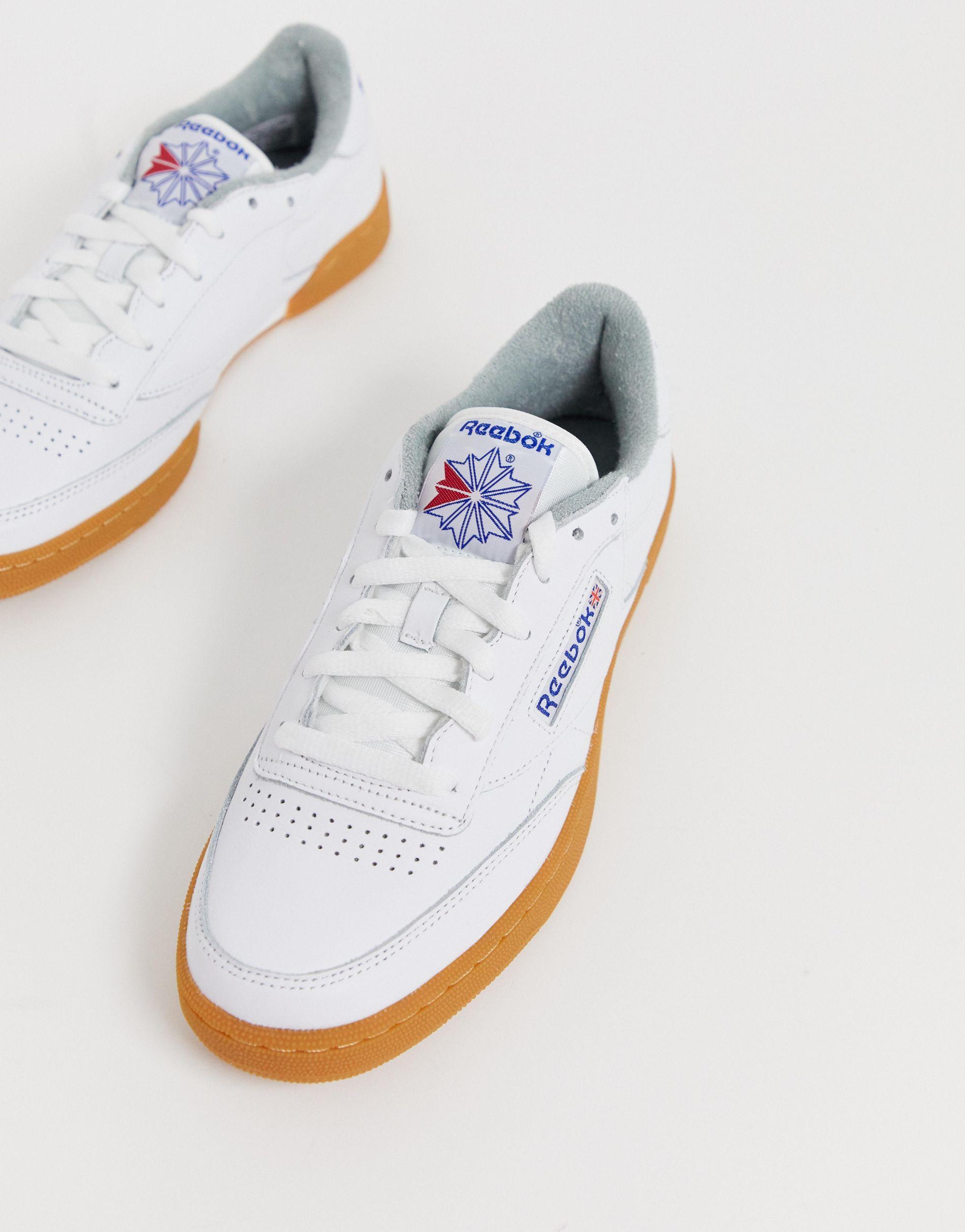 Reebok Leather Club C 85 Trainers With Gum Sole in White for Men | Lyst  Canada