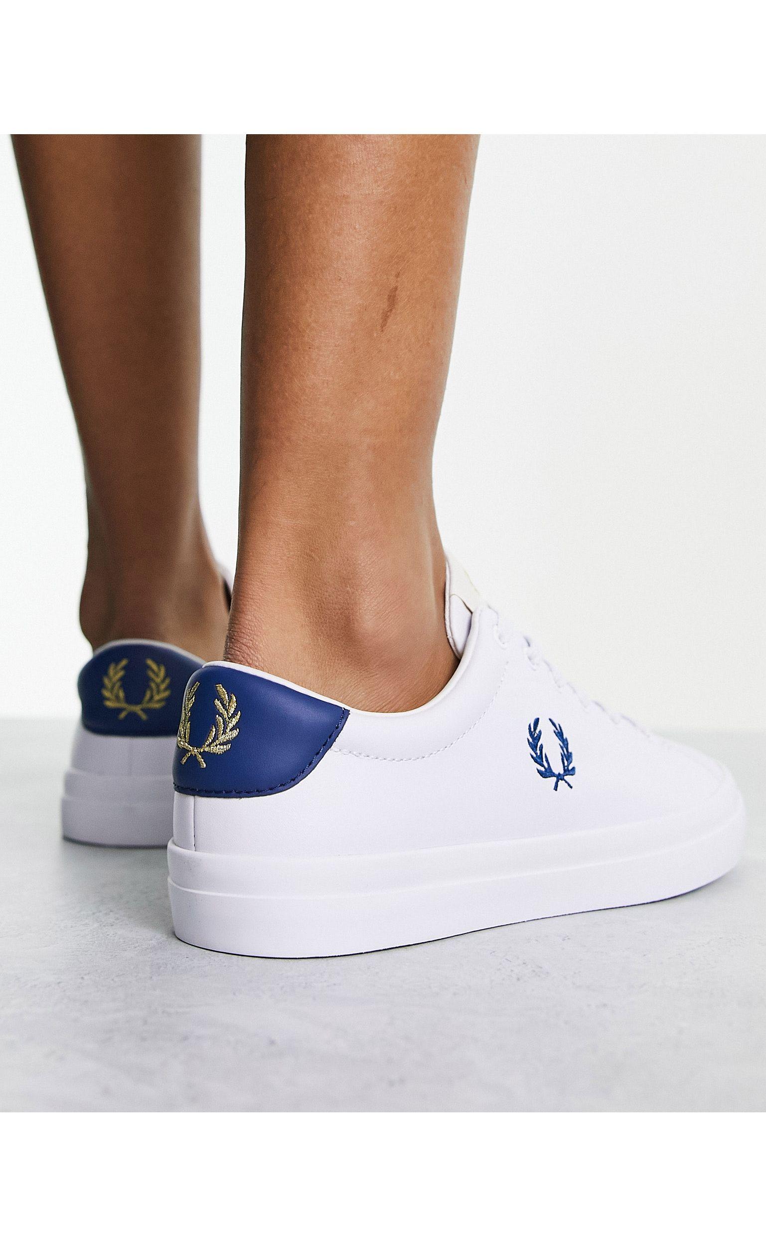 Fred Perry Lottie Leather Trainer in White | Lyst Australia