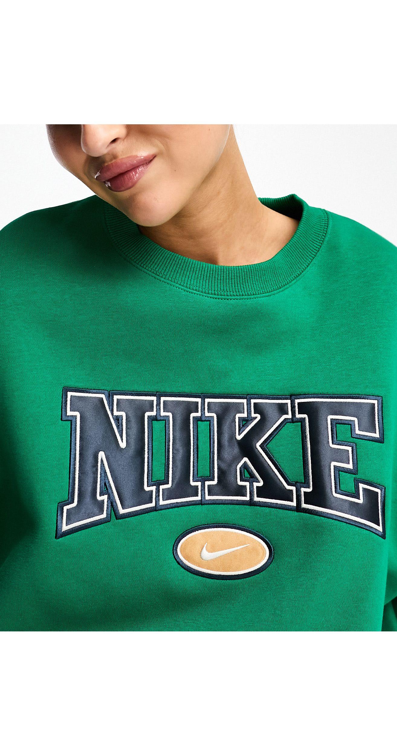 Nike Retro Fleece Sweat in Green | Lyst