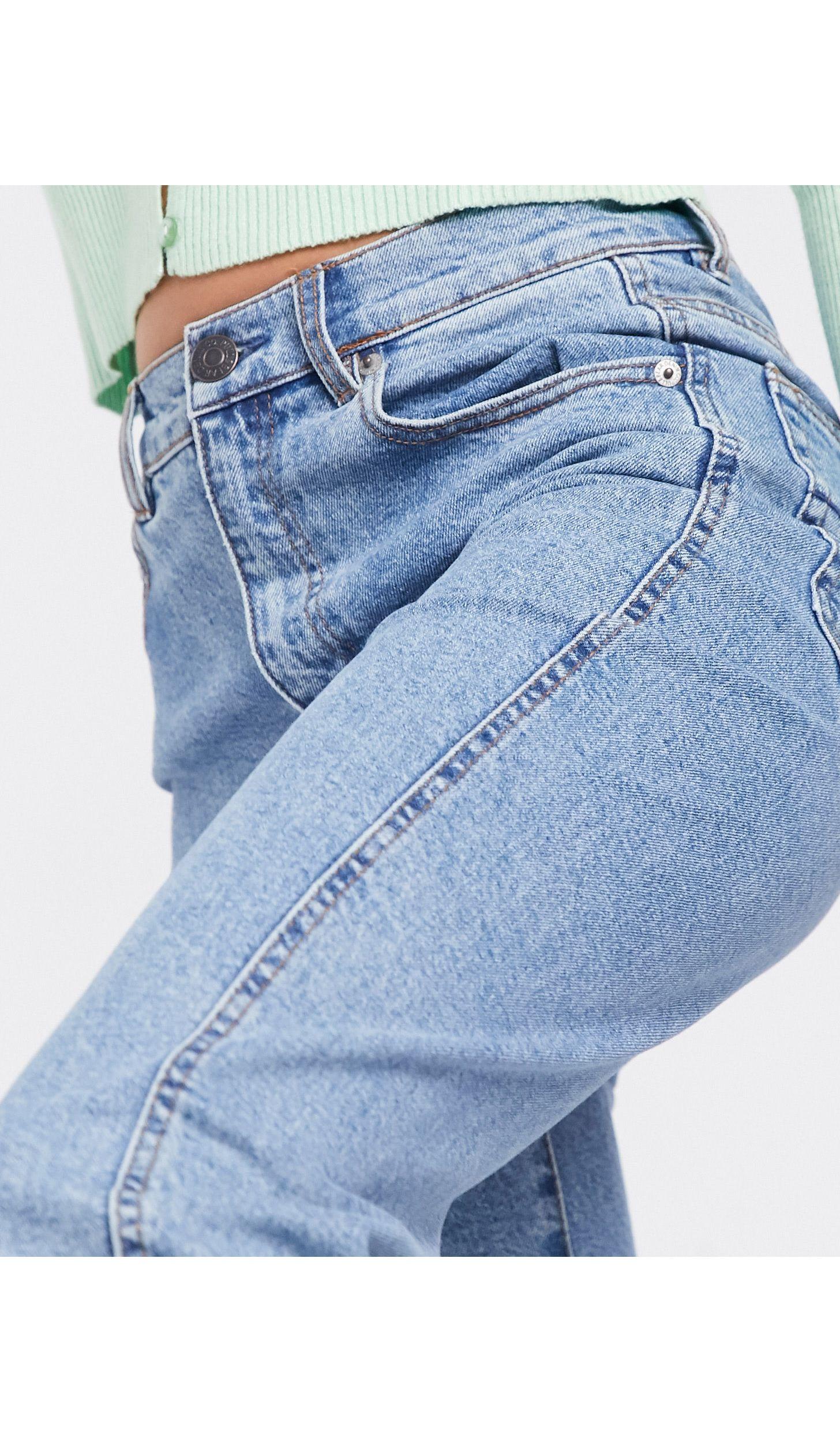 Pull&Bear Slim Mom Stretch Jeans in Blue | Lyst