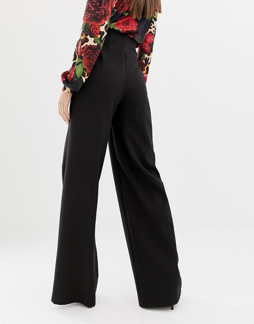 Flounce London Velvet Wide Leg Trousers 
