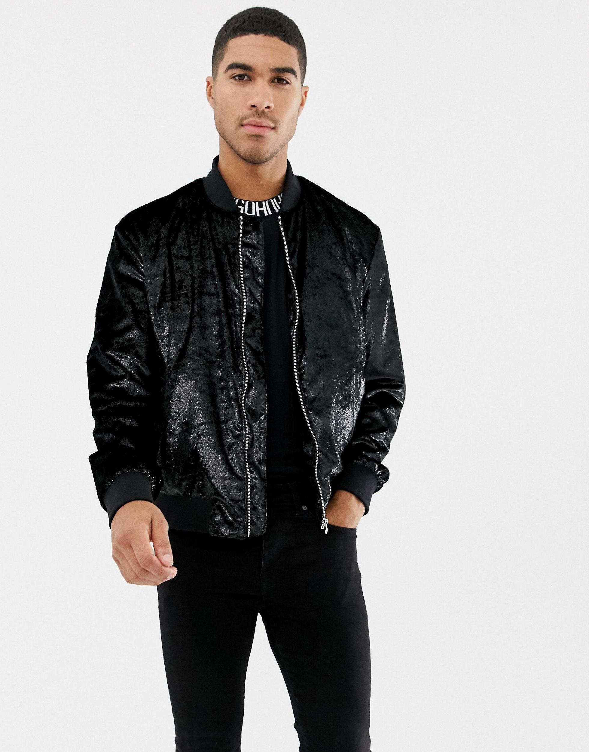 HUGO Bestino Glitter Bomber Jacket in Black for Men Save 47 Lyst