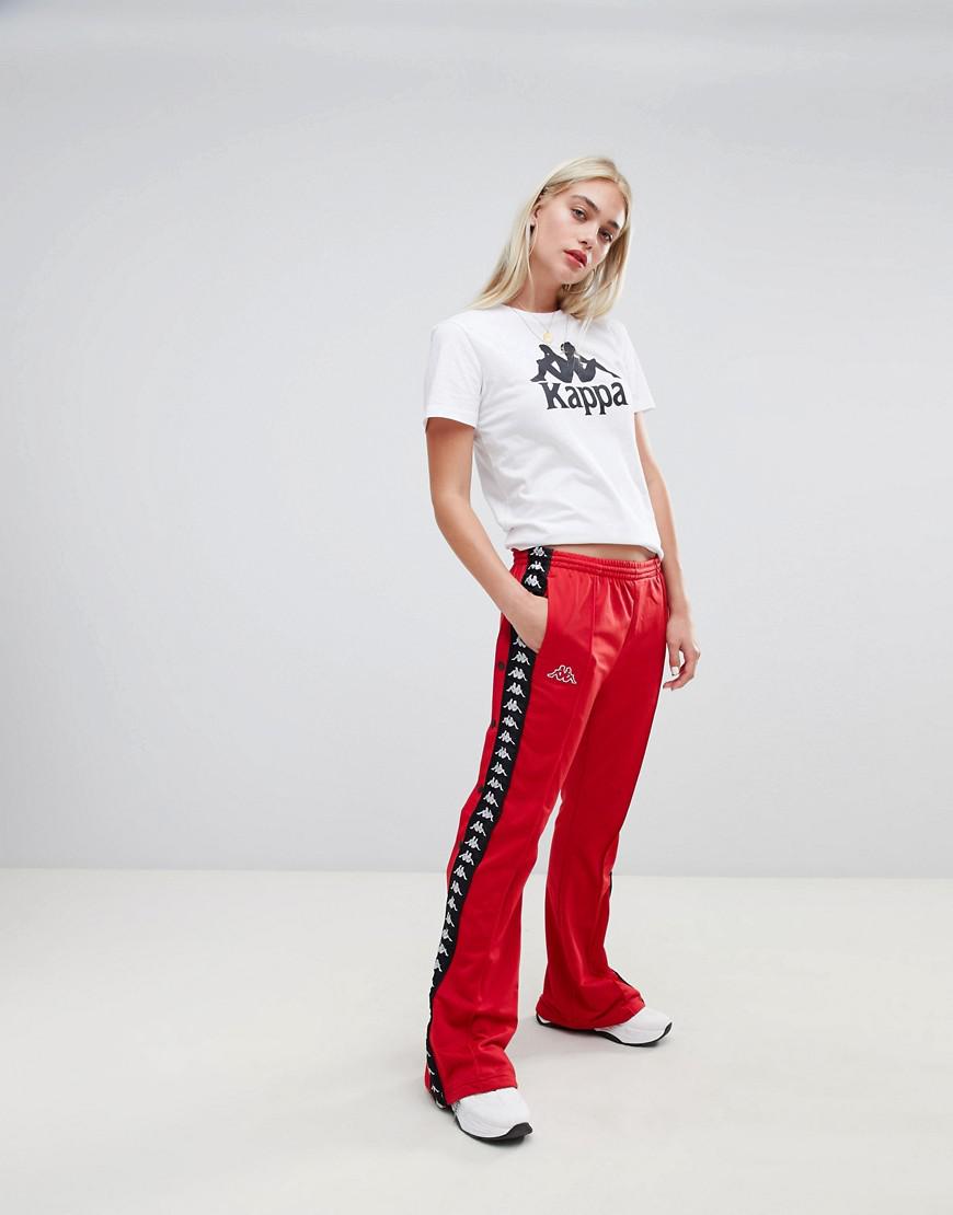 Kappa Popper Tracksuit Pant With Logo Taping in Red - Lyst