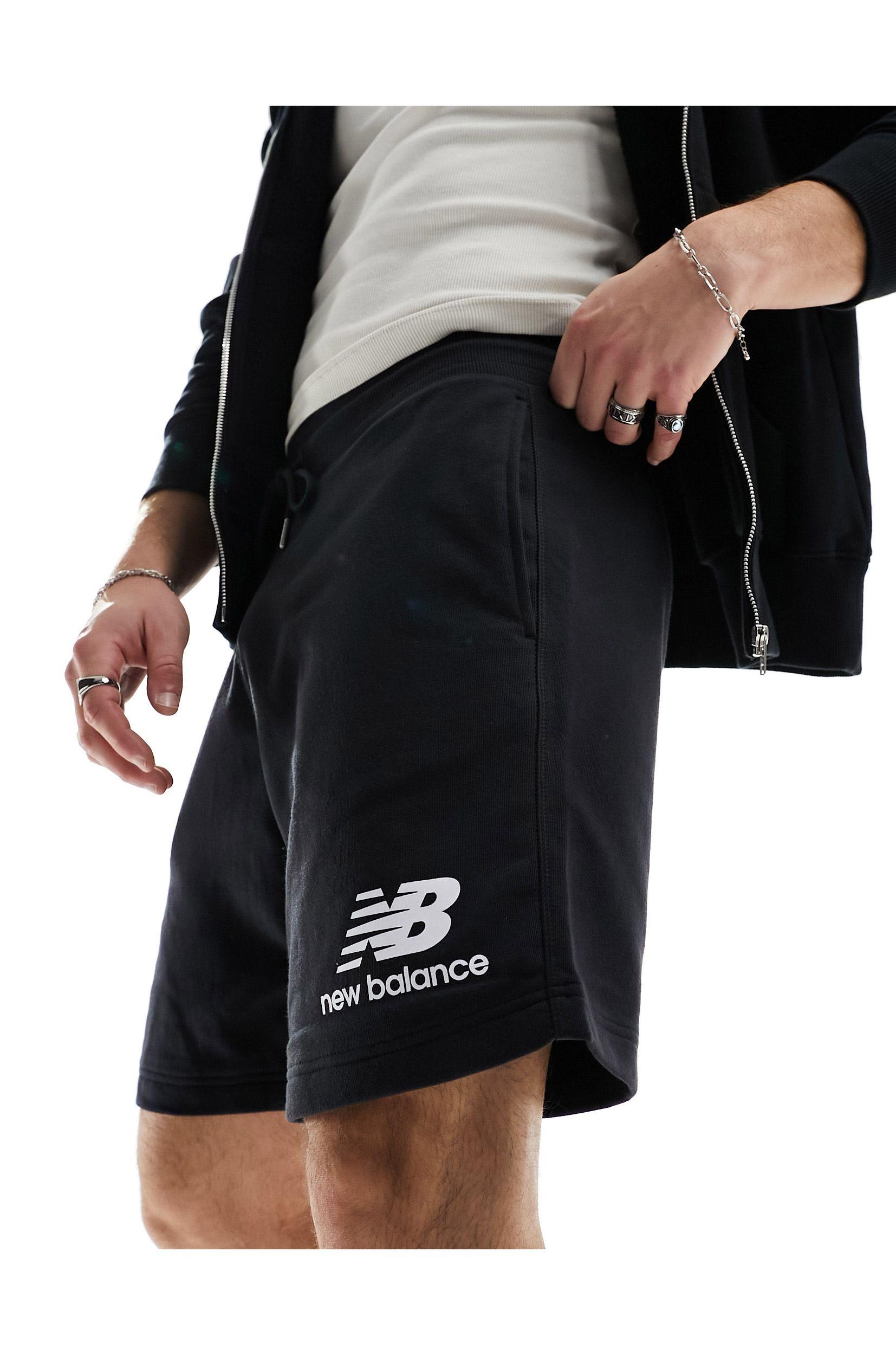 New Balance Active Sweat Shorts With Logo in Black for Men | Lyst