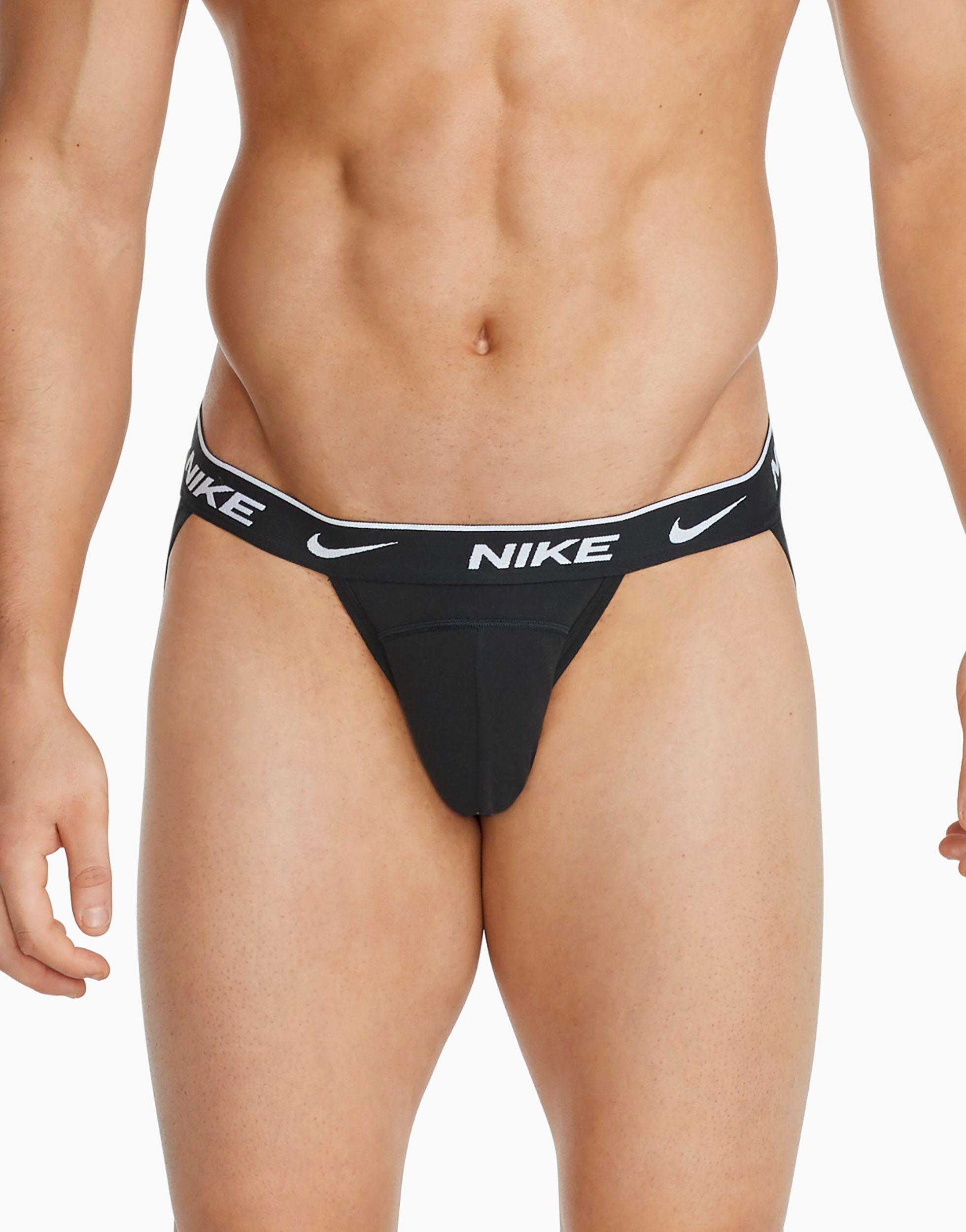 Nike 3-pack Cotton Stretch Jockstraps in Black for Men | Lyst