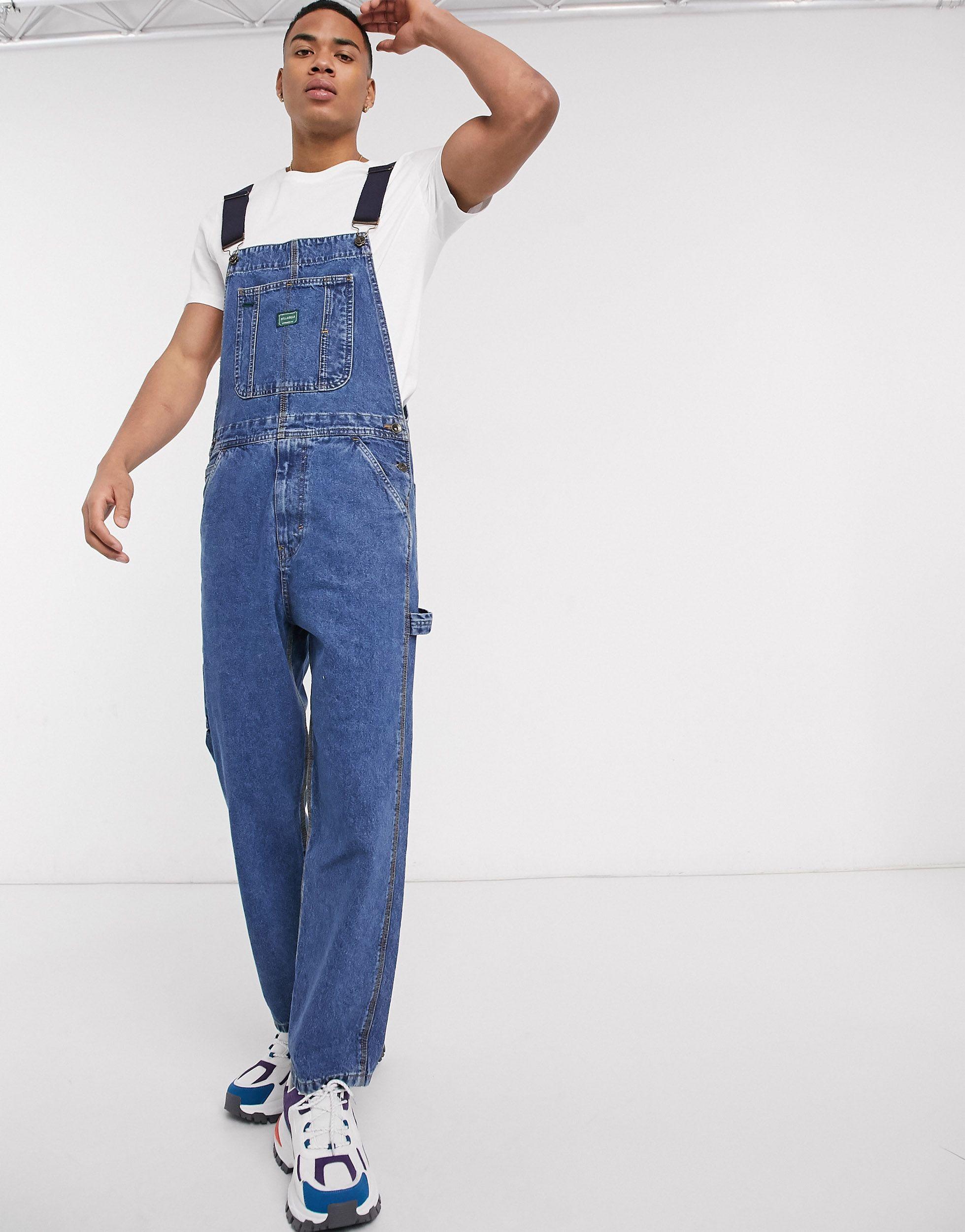 Pull&Bear – e Utility-Jeanslatzhose in Blau für Herren | Lyst DE