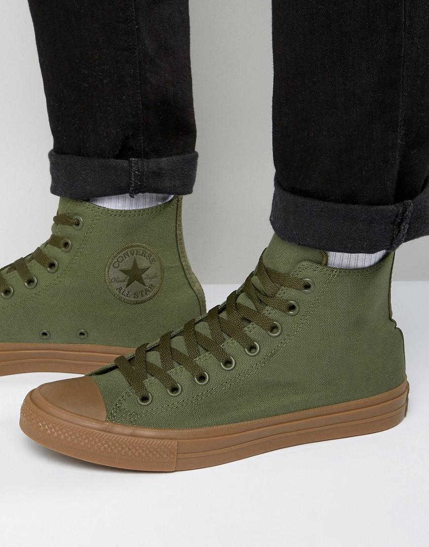 Converse Chuck Taylor All Star Ii Hi Sneakers With Sole In Green 155498c for Men | Lyst