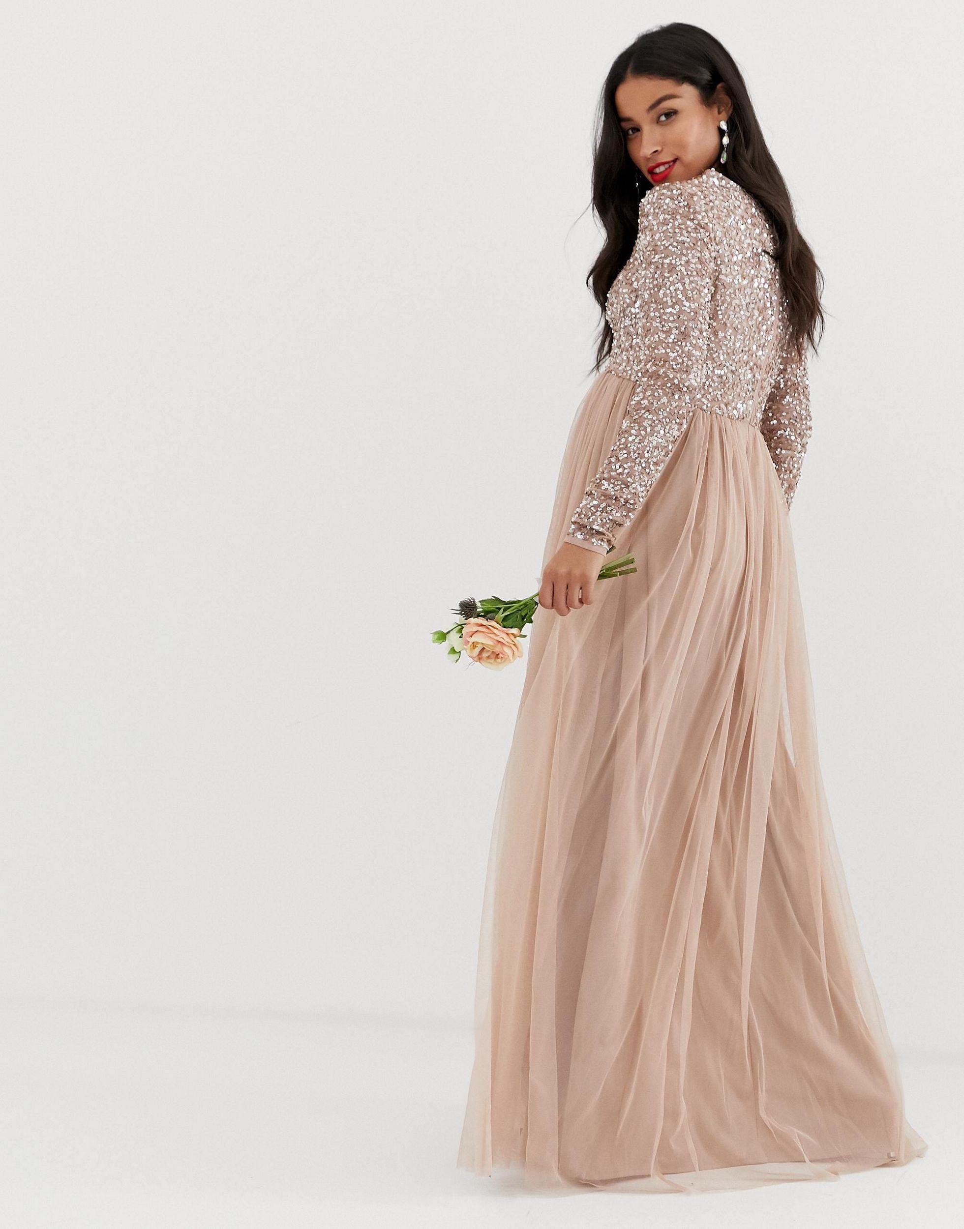 maya long sleeved maxi dress
