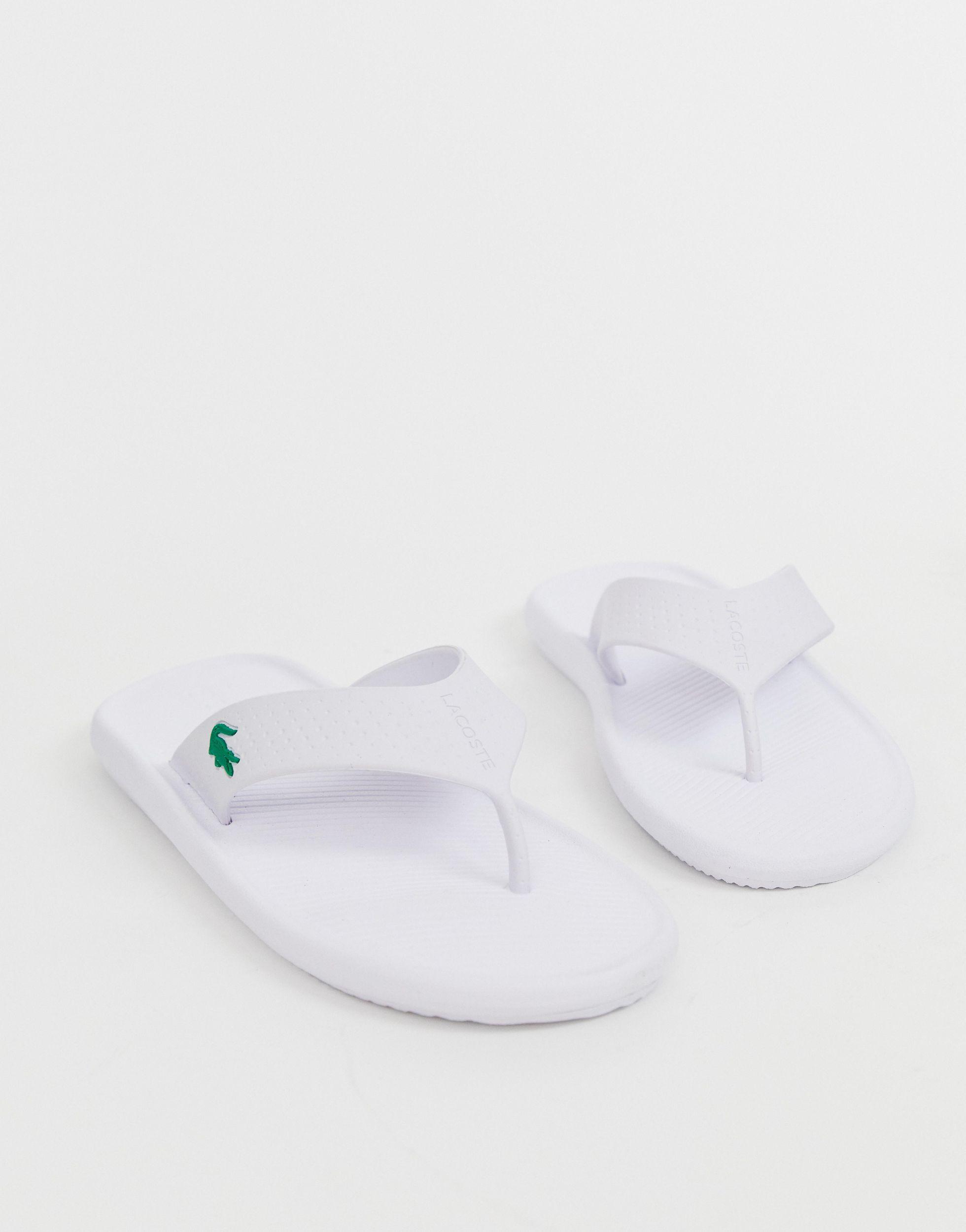 lacoste croco flip flops