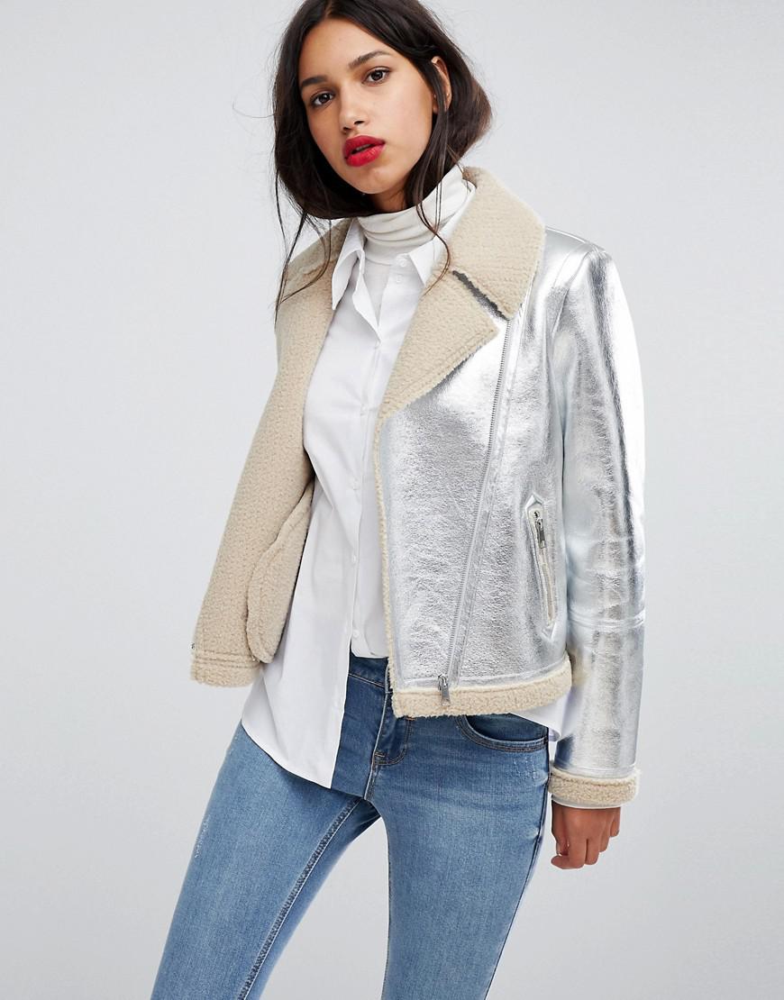 silver aviator jacket