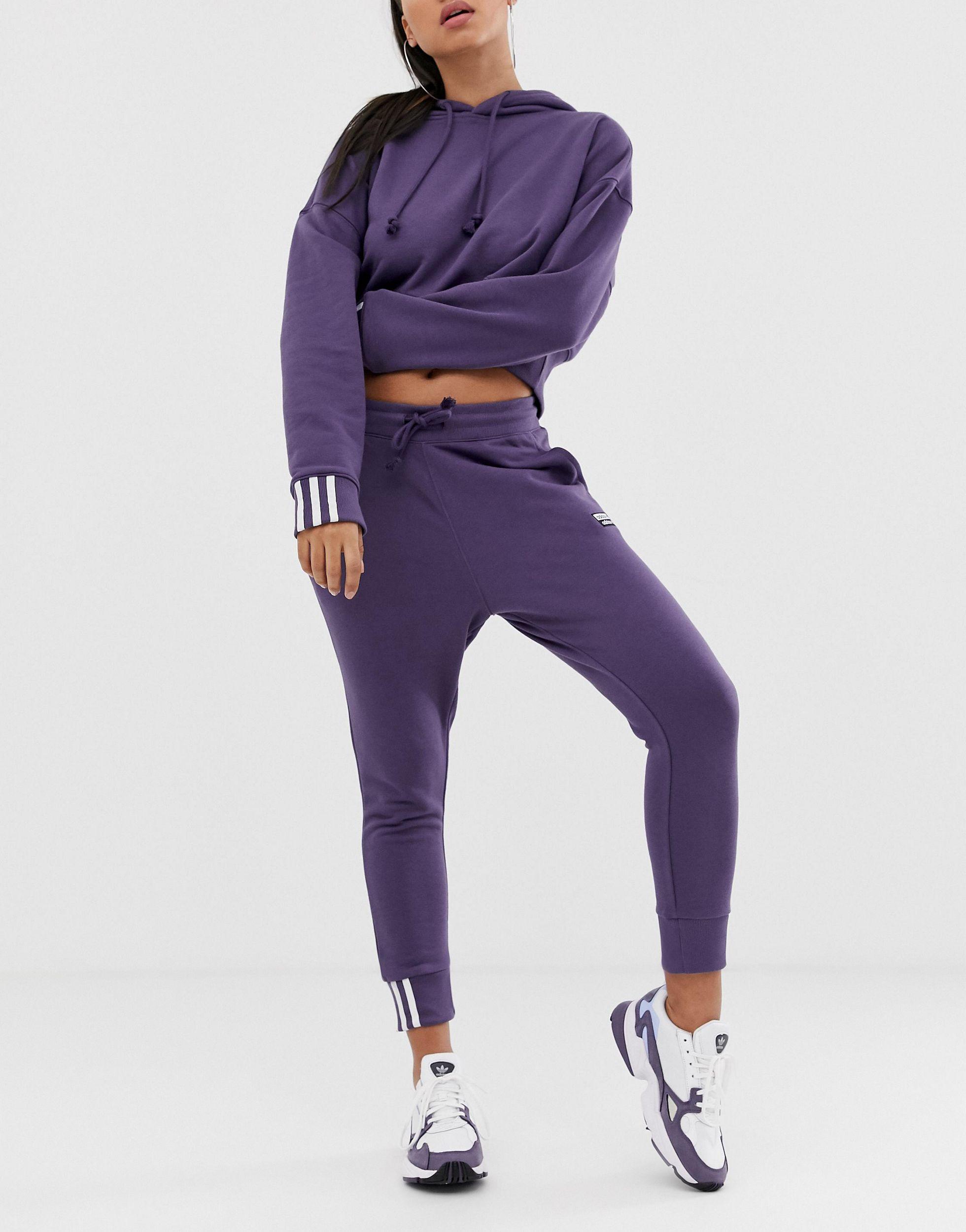 adidas Originals Ryv Cuffed jogger in Purple - Lyst