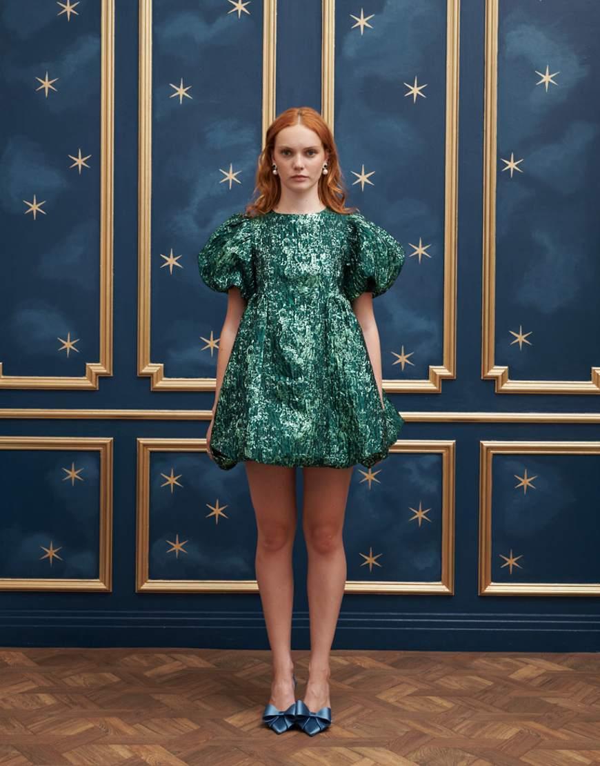 sister-jane-Green-Puff-Sleeve-