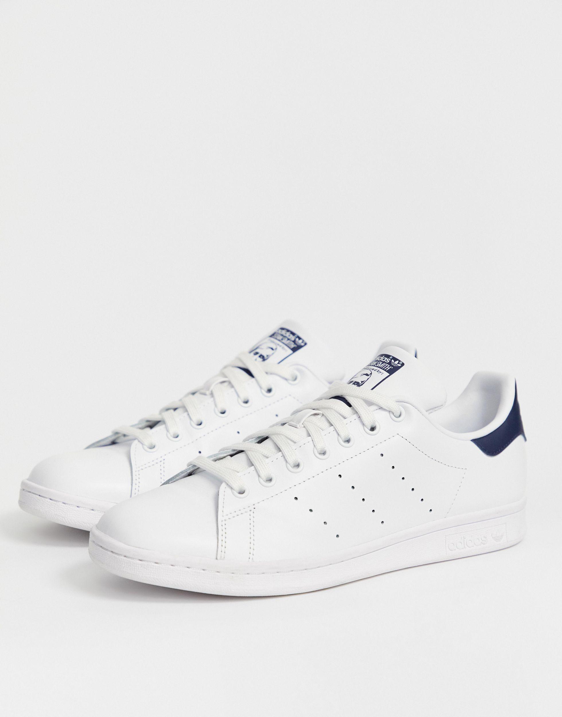 adidas originals stan smith leather trainers in white m20325
