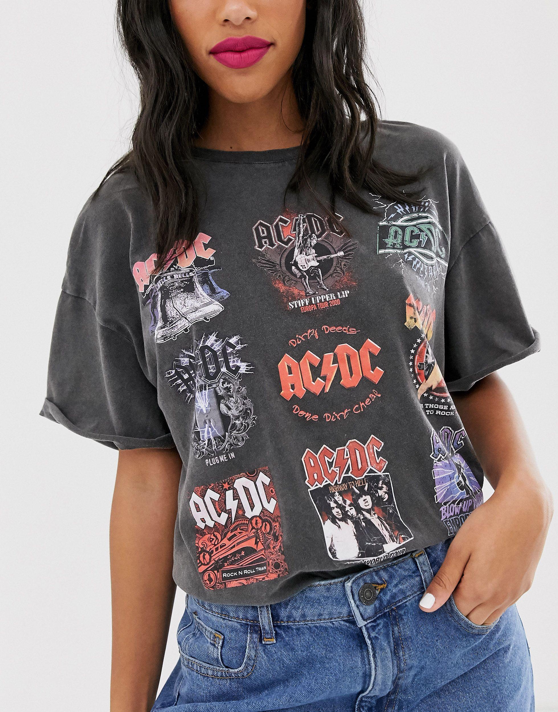 Camiseta en desgastado ACDC color Negro | Lyst