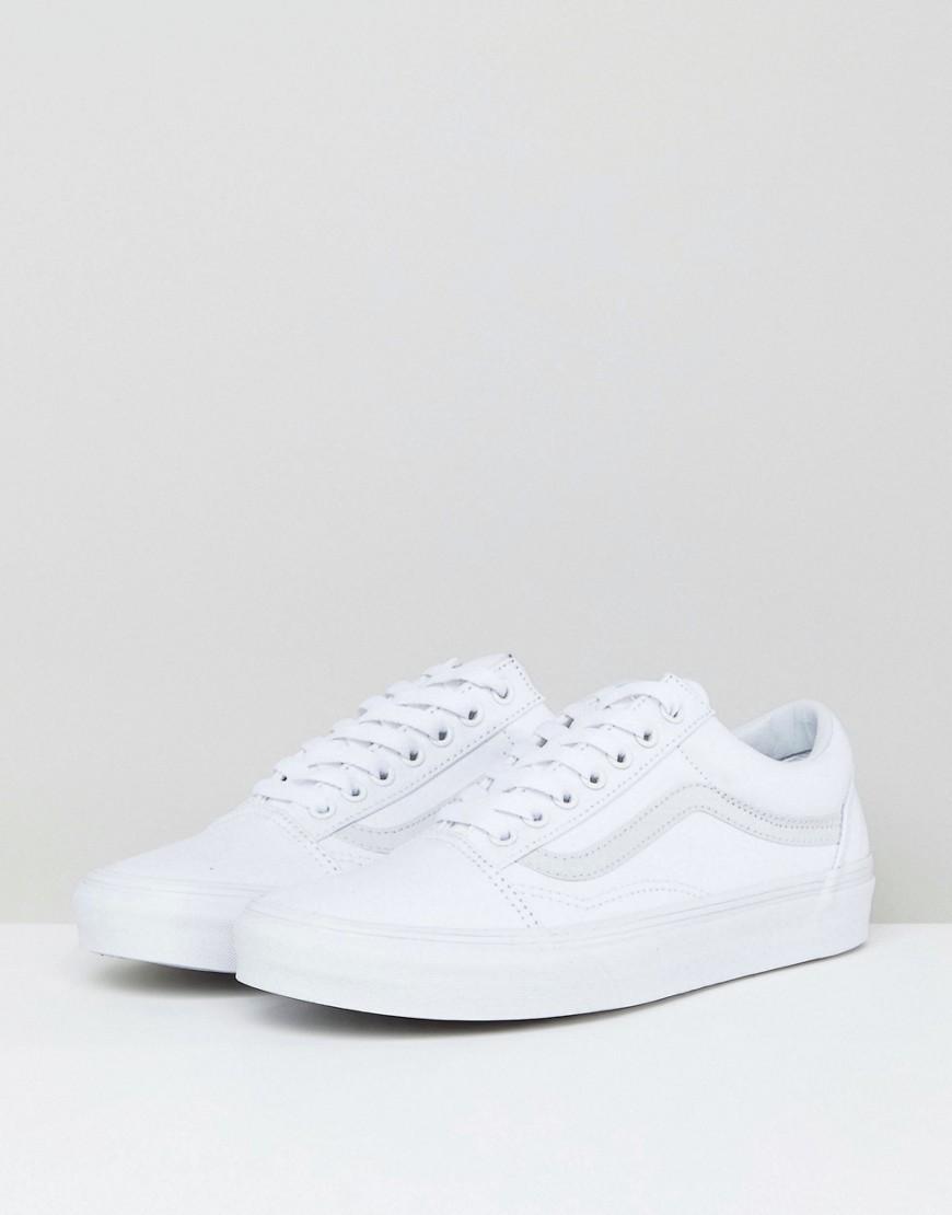 Vans Canvas Classic Old Skool Triple White Sneakers Lyst