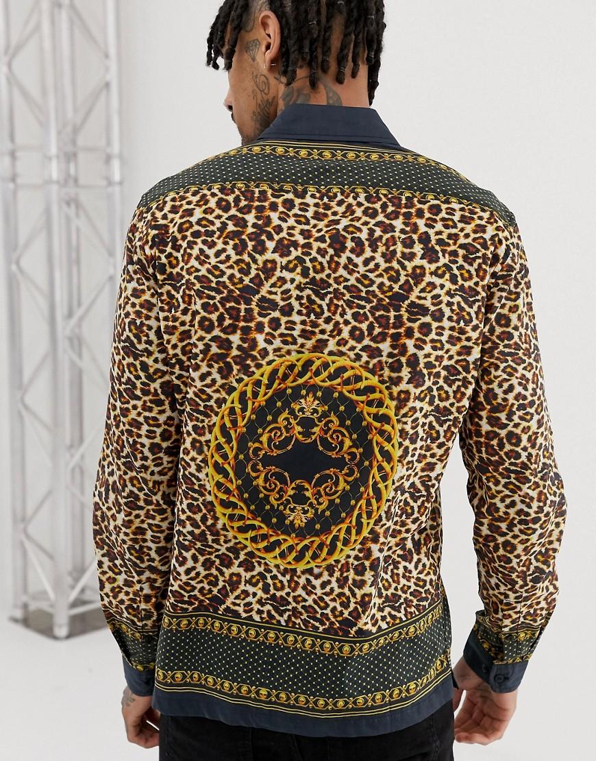 black animal print shirt