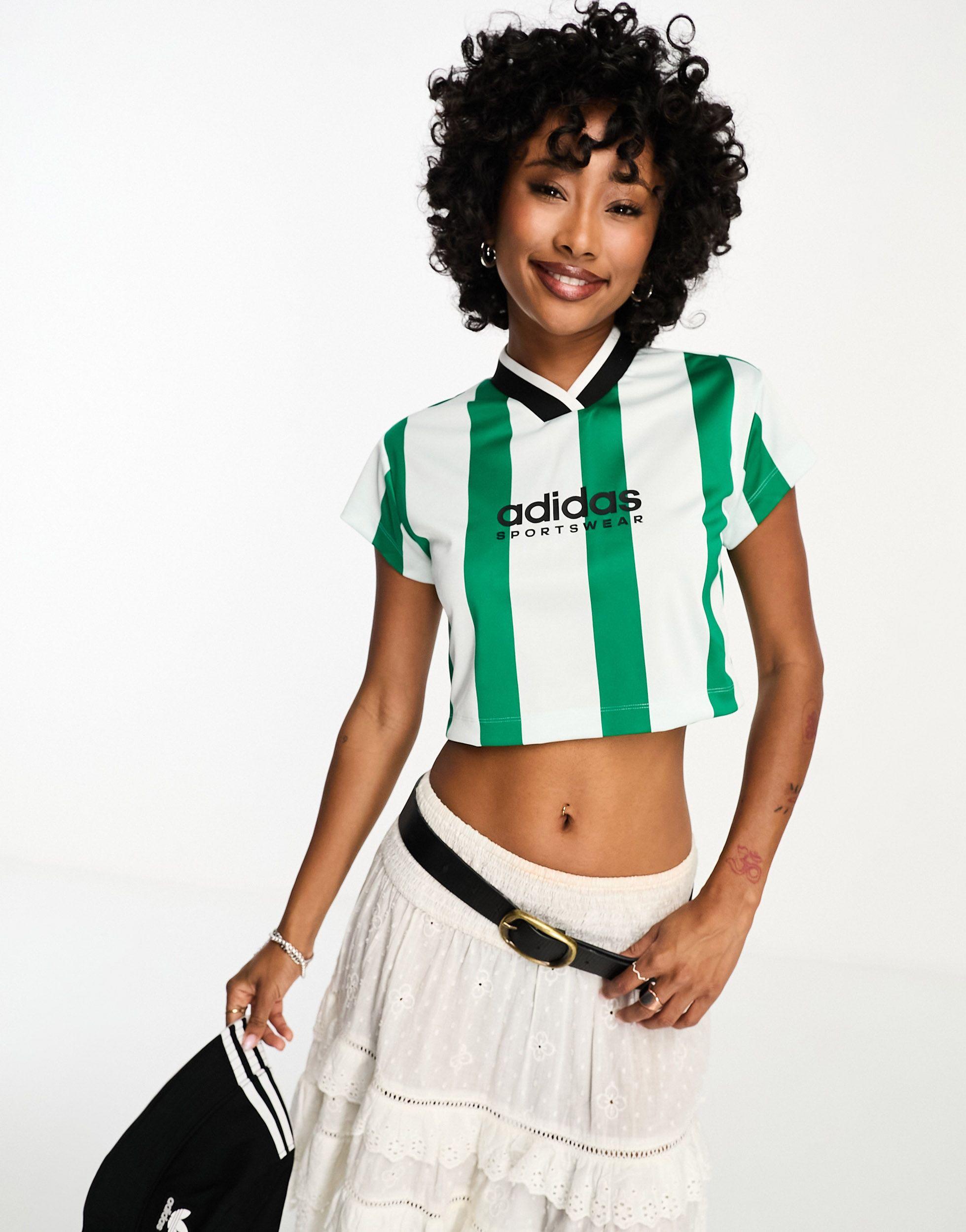 adidas Originals Adidas Football Tiro Cropped T-shirt in Green | Lyst
