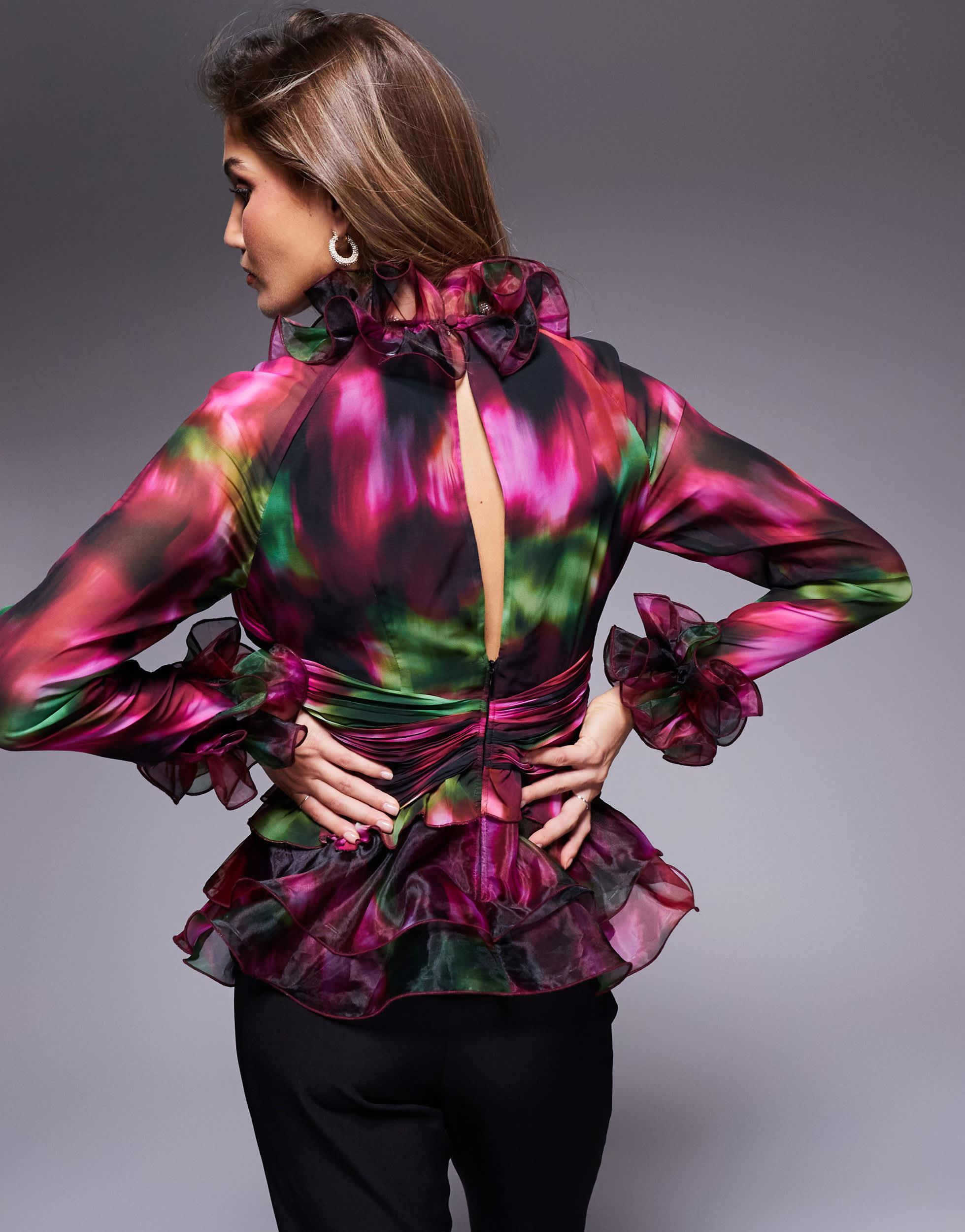 exaggerated ruffle top