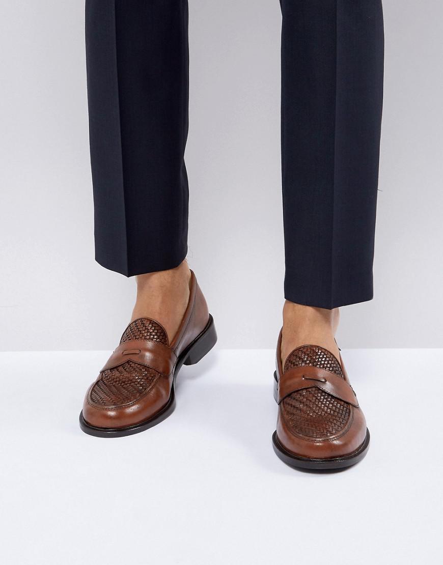 woven penny loafers