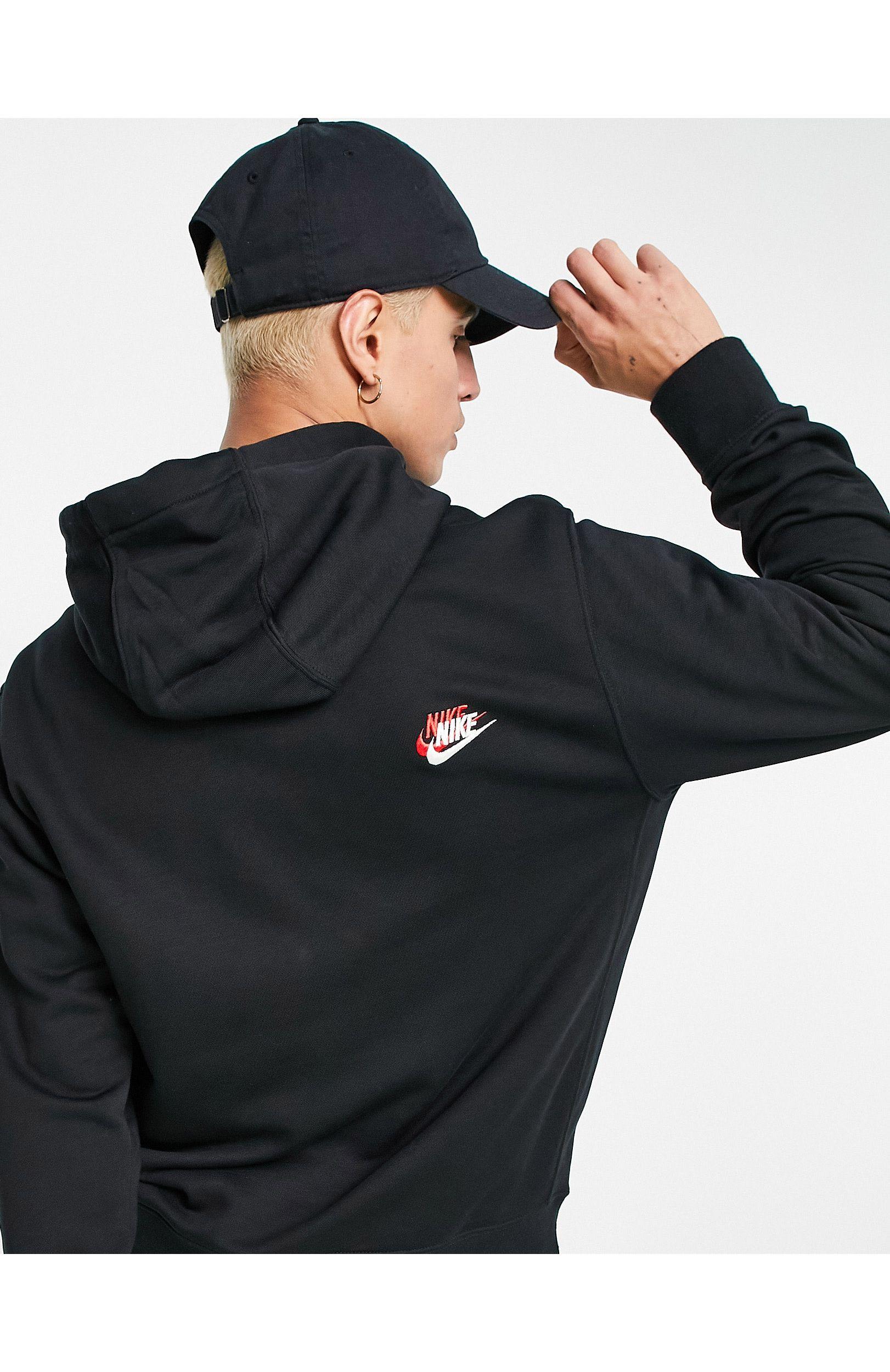 Sudadera negra básica con capucha y logo multicolor en tejido afelpado Nike  de hombre de color Negro | Lyst