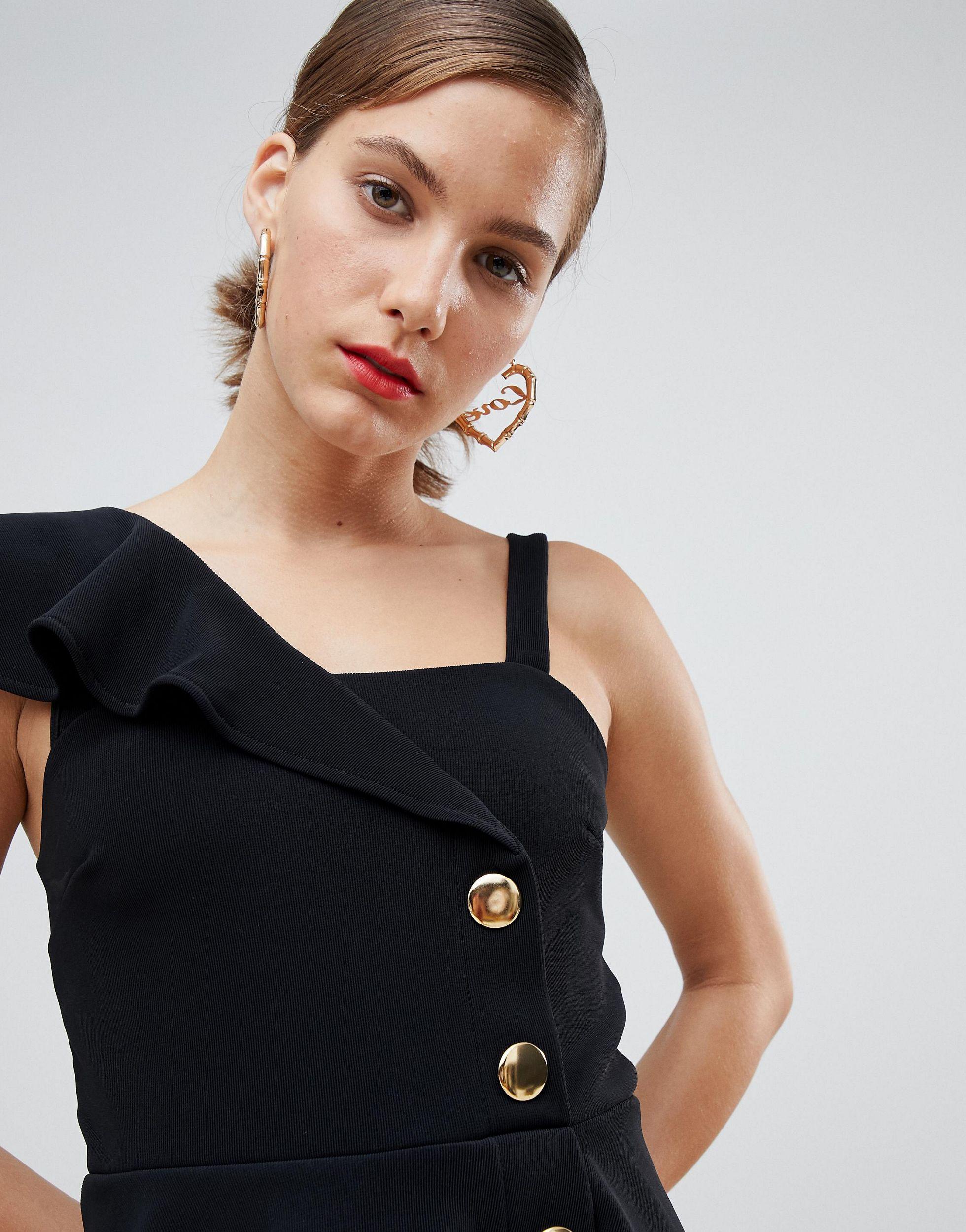 river island black peplum dress