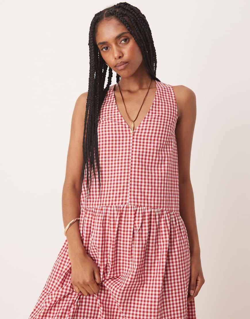 Vichy Rojo Vestido Cuadros Vichy Rosa Vestido Laurel Vichy Mini