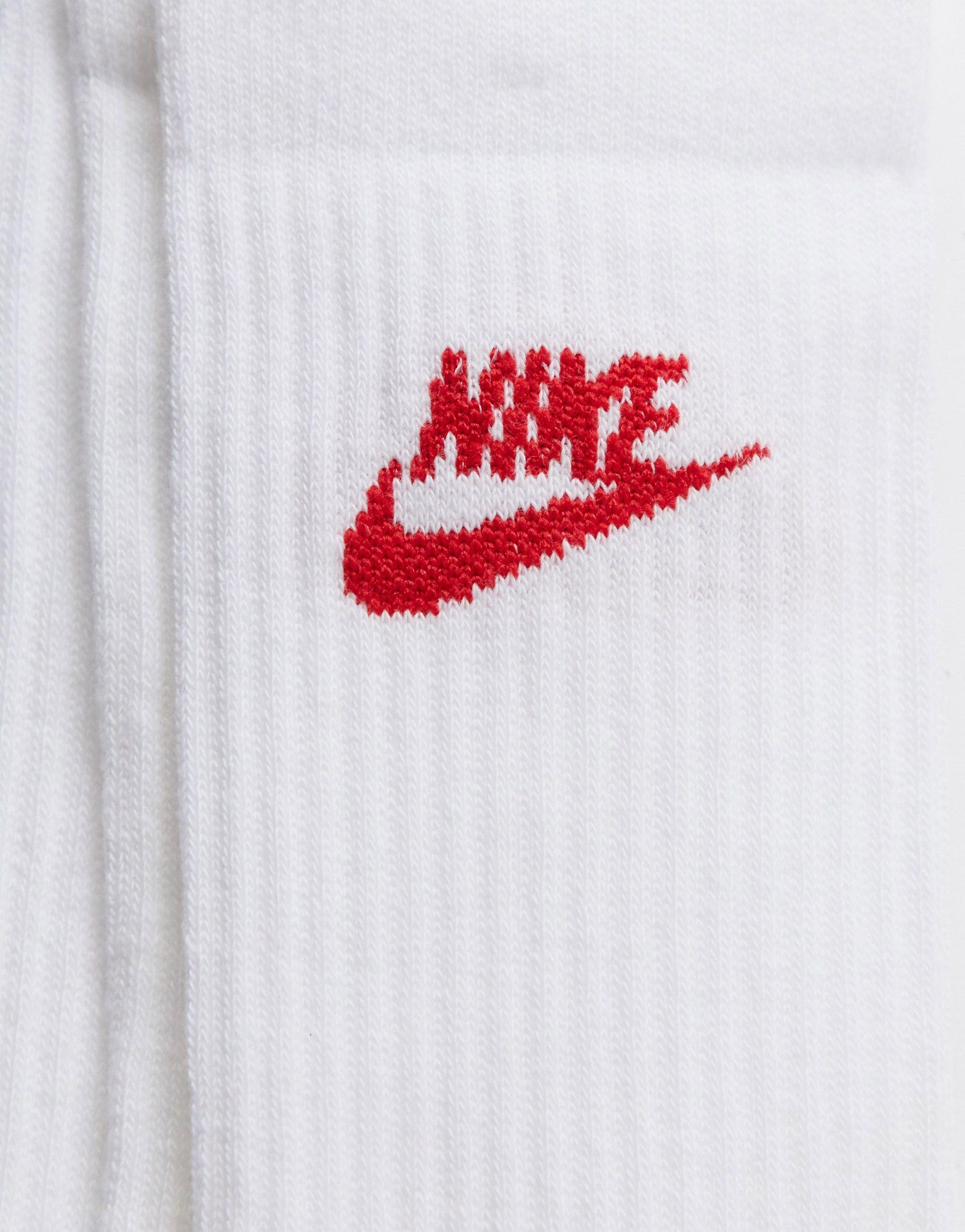 nike evry essential 3 pack socks in white