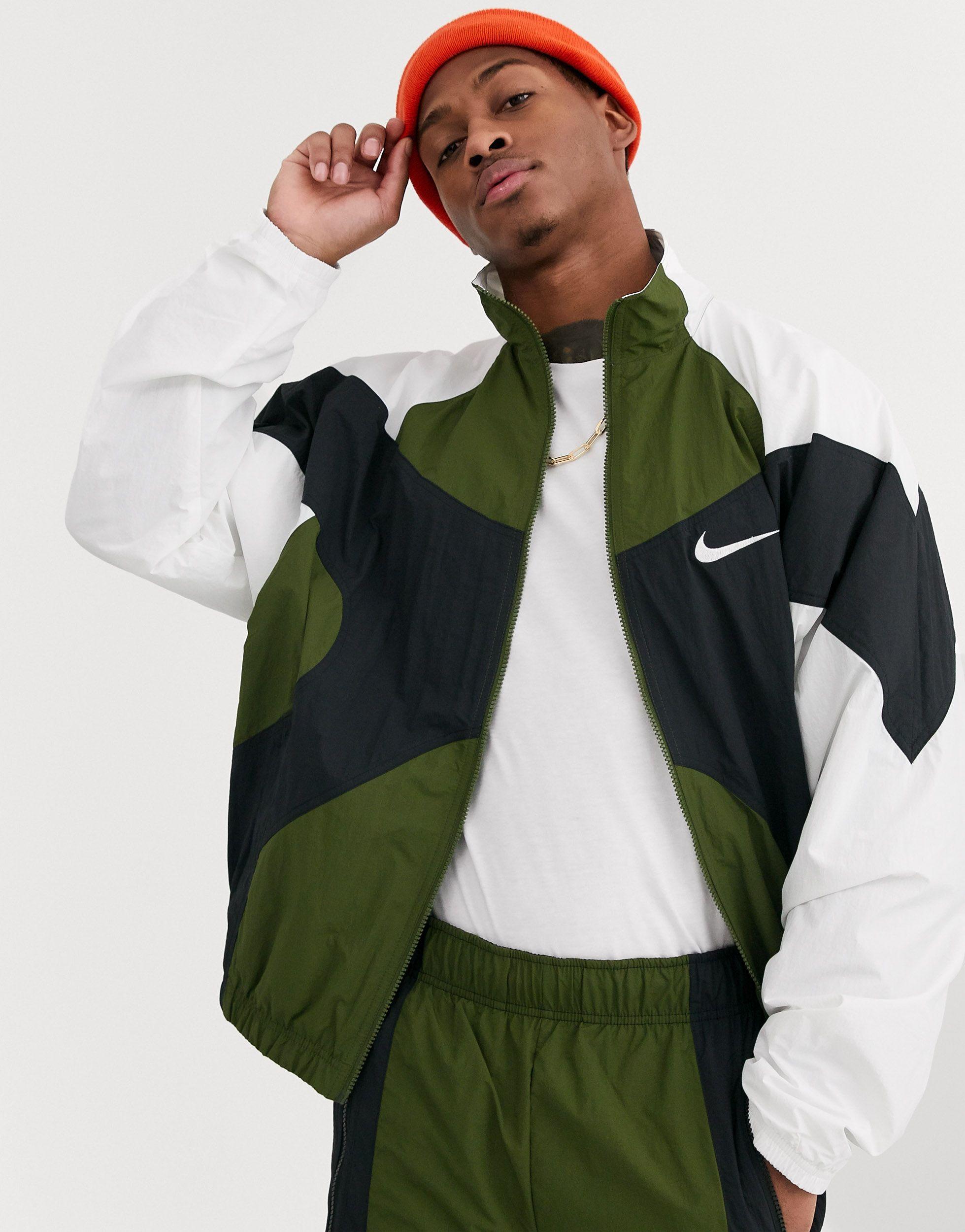 nike track jacket green