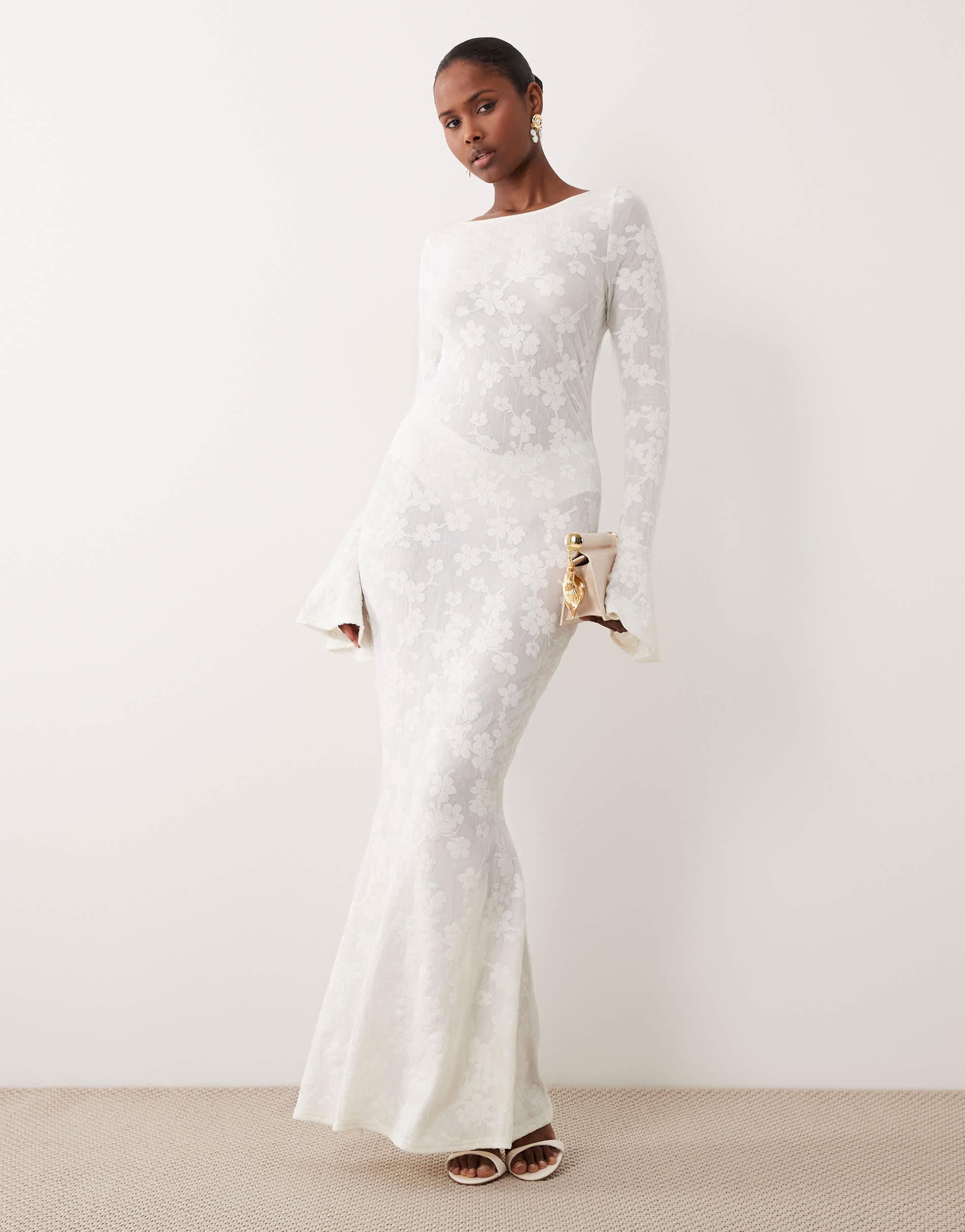 sachin and babi light blue dress Nayla Mesh Inlay Fishtail Maxi Dress – VICI main image 0