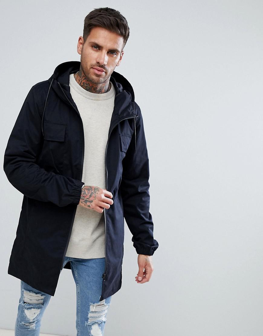 black lightweight parka