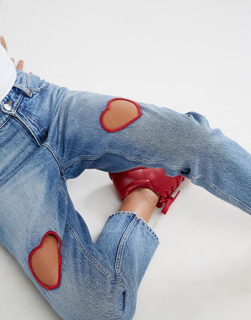 monki cut out heart jeans