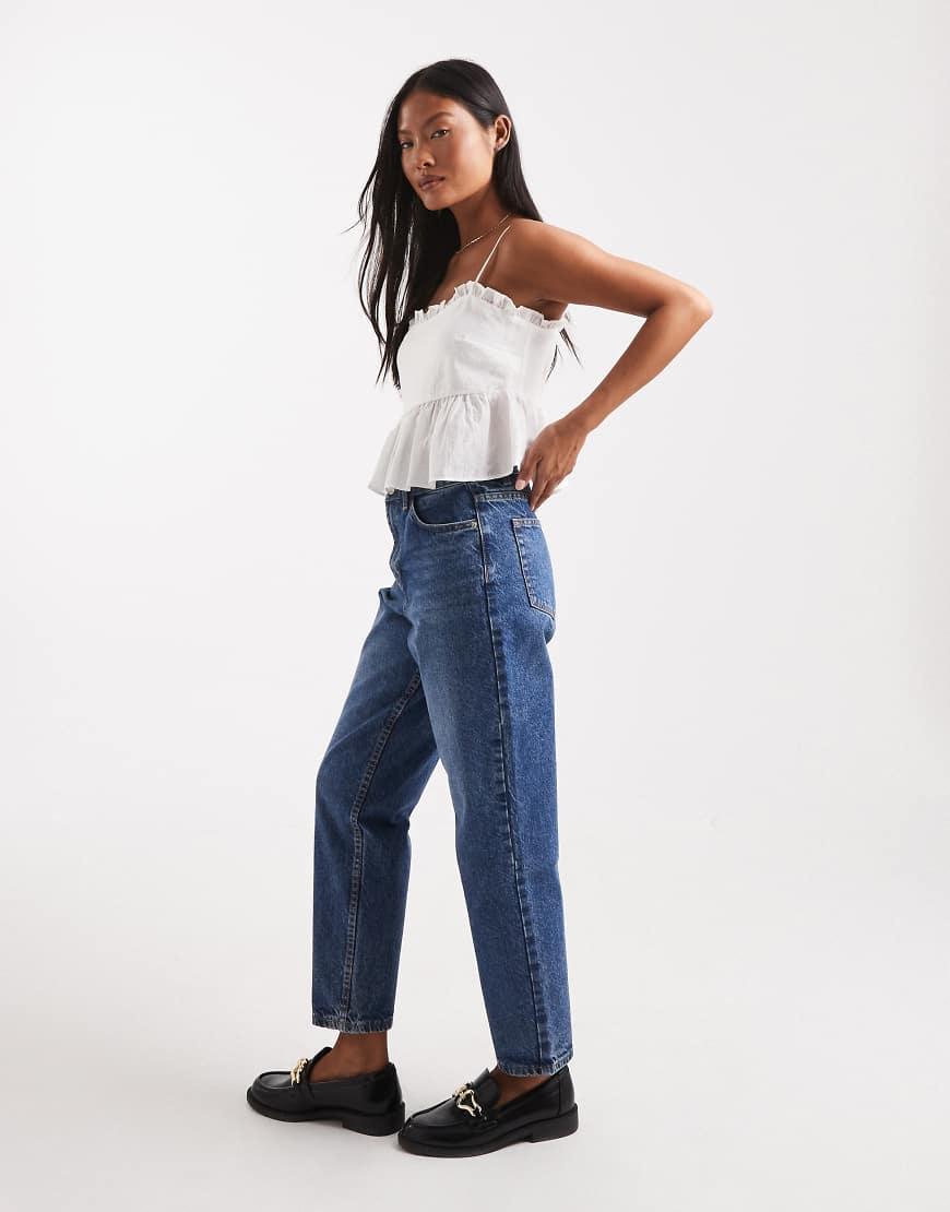 Miss Selfridge Mom Jeans in Blue Lyst UK