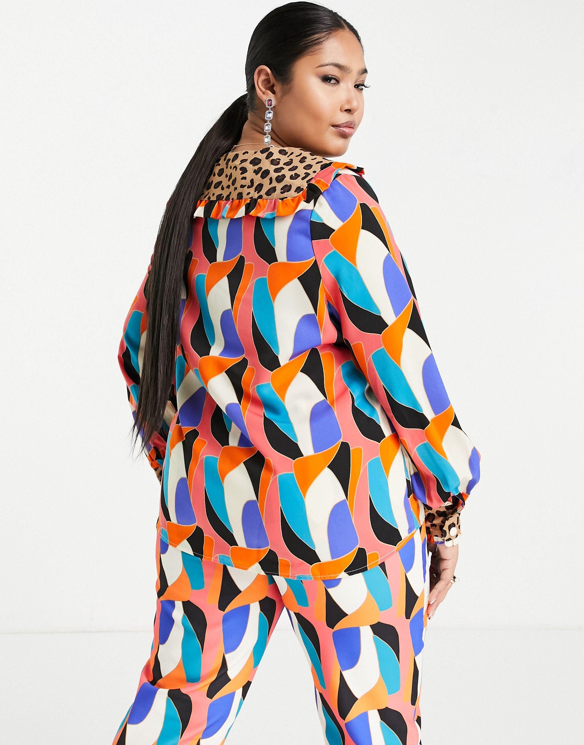 Never Fully Dressed Contrast Collar Blouse Co ord in White Lyst