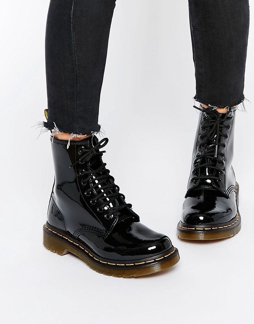 doc martens black patent boots