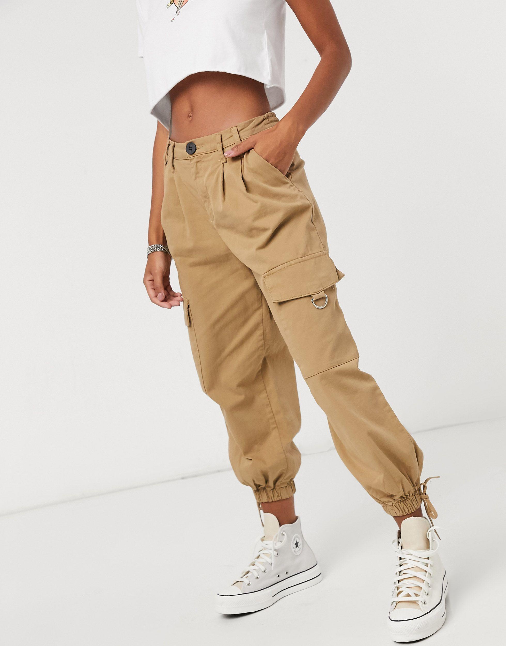 Pantalon cargo fonctionnel - beige Bershka en coloris Neutre | Lyst