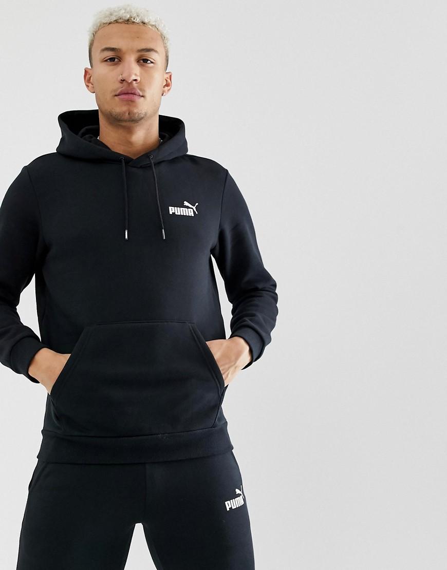 PUMA Cotton Essentials Hoodie With Small Logo In Black for Men - Save ...
