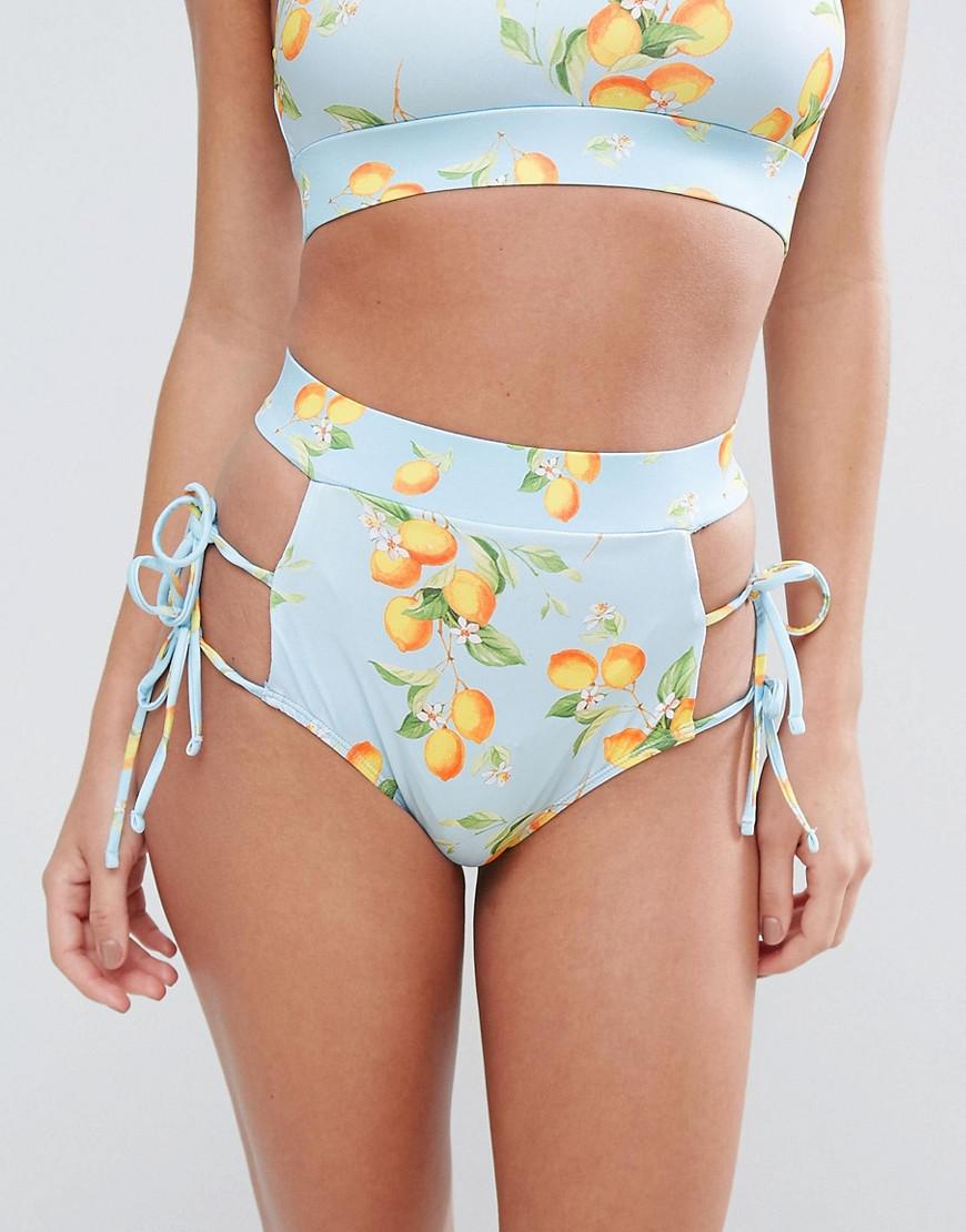 high waisted lemon bikini