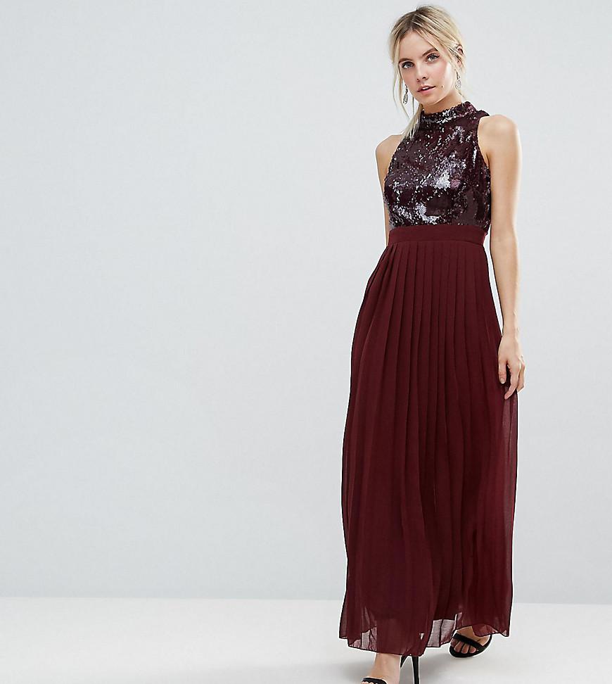 Lyst - Little Mistress Allover Sequin Top Maxi Dress With Pleated Skirt ...