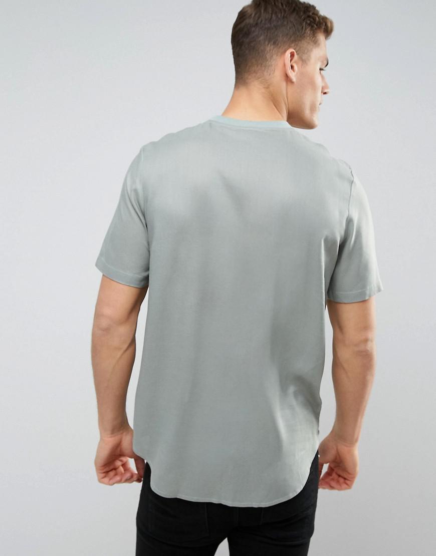 Lyst Asos Oversized Woven Viscose Tshirt In Sage in Green for Men